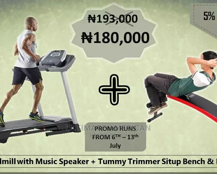 Treadmill With Speaker and Tummy Trimmer Sit-Up Bench