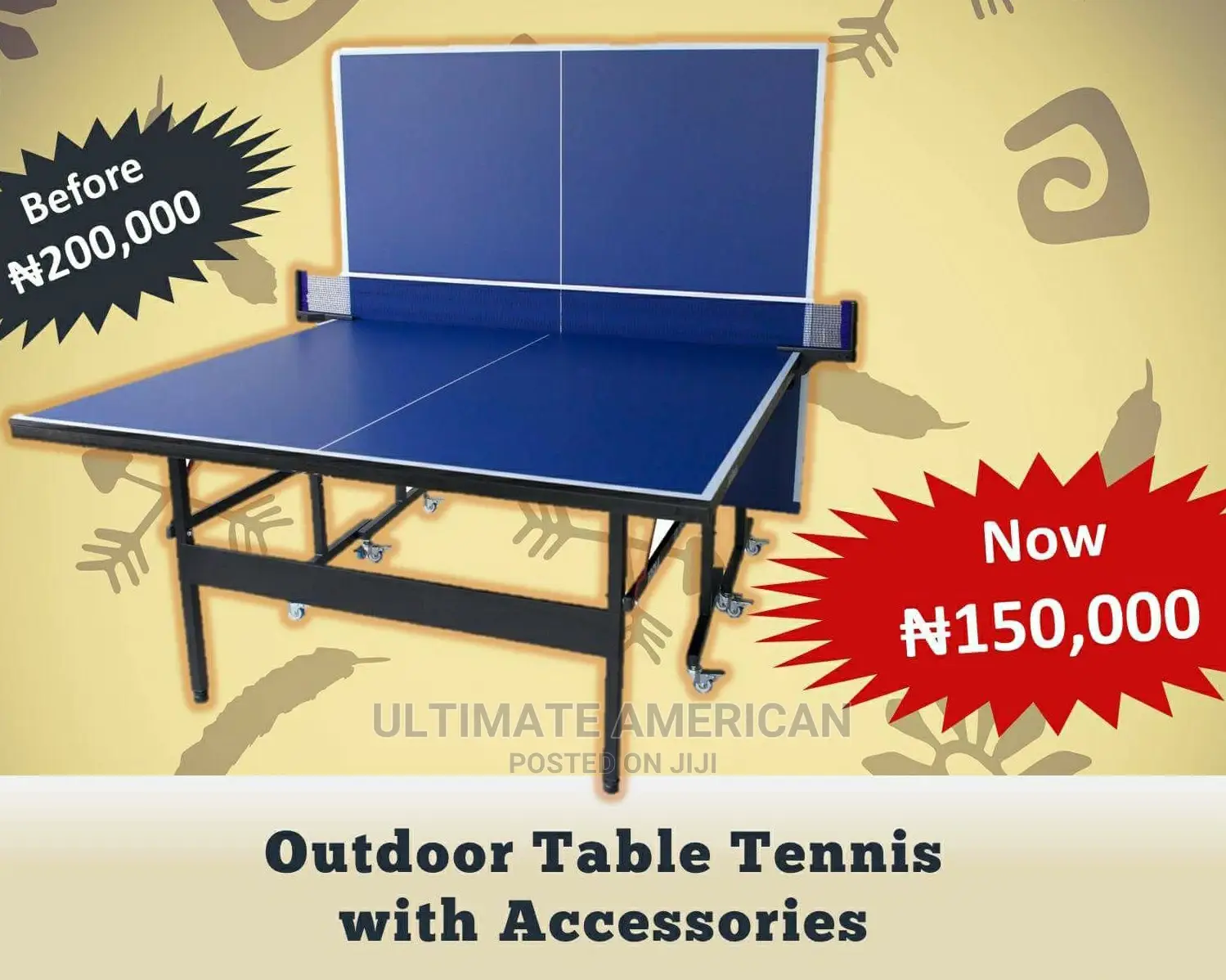 Table Tennis With Accessories Water Resistant