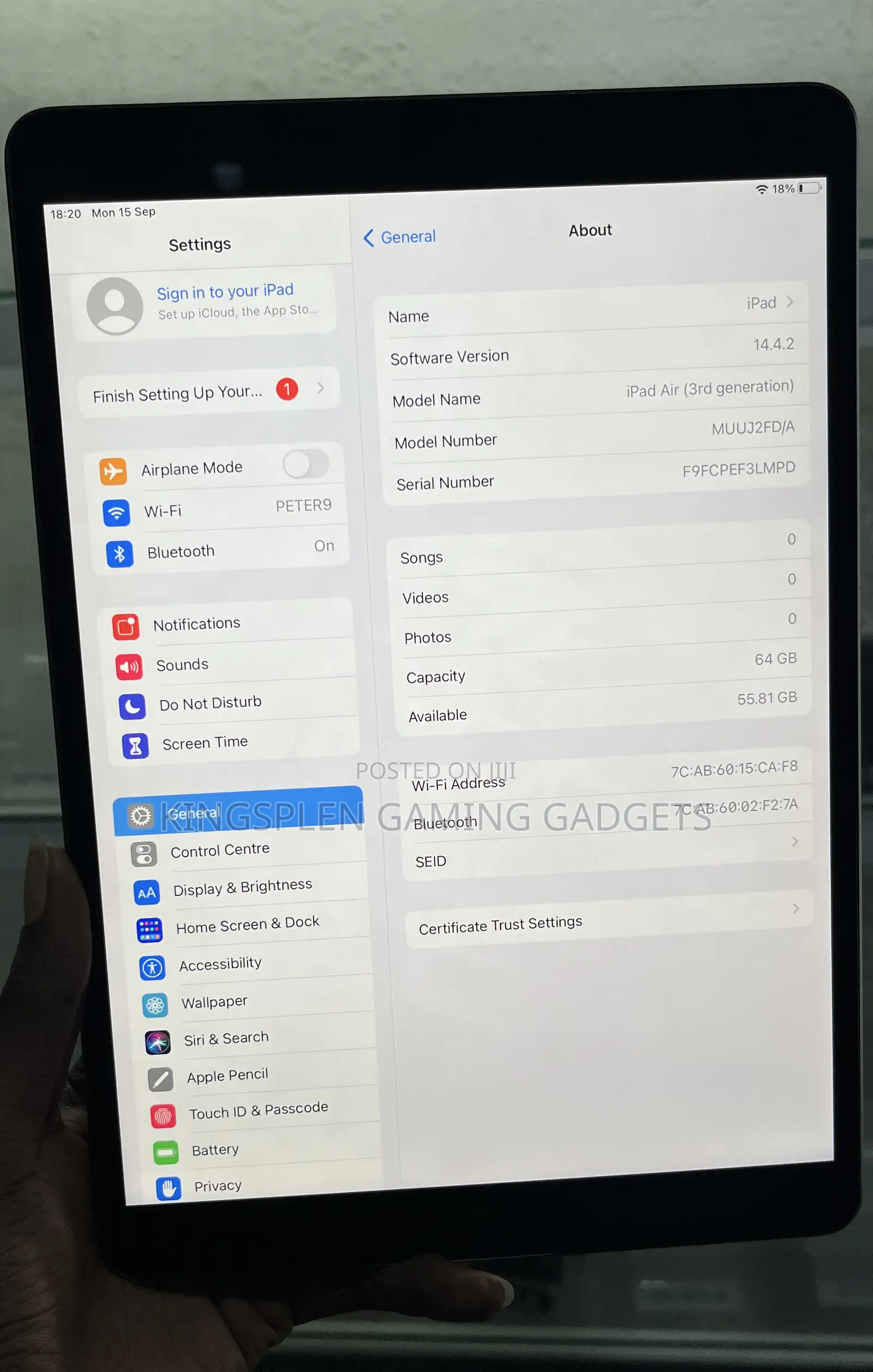 Apple iPad Air 3 64 GB Gray