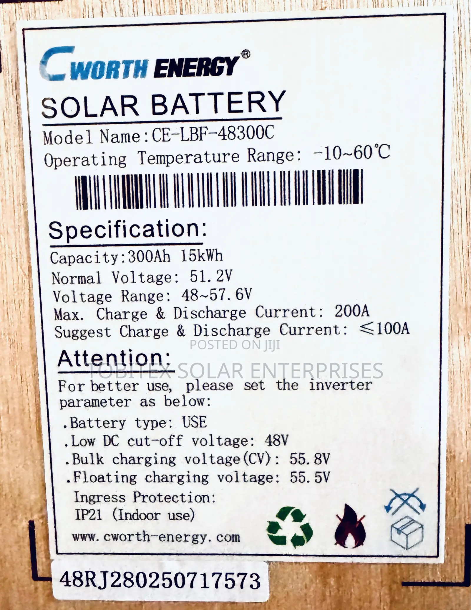 Cworth Energy Company 15kwh 51.2v