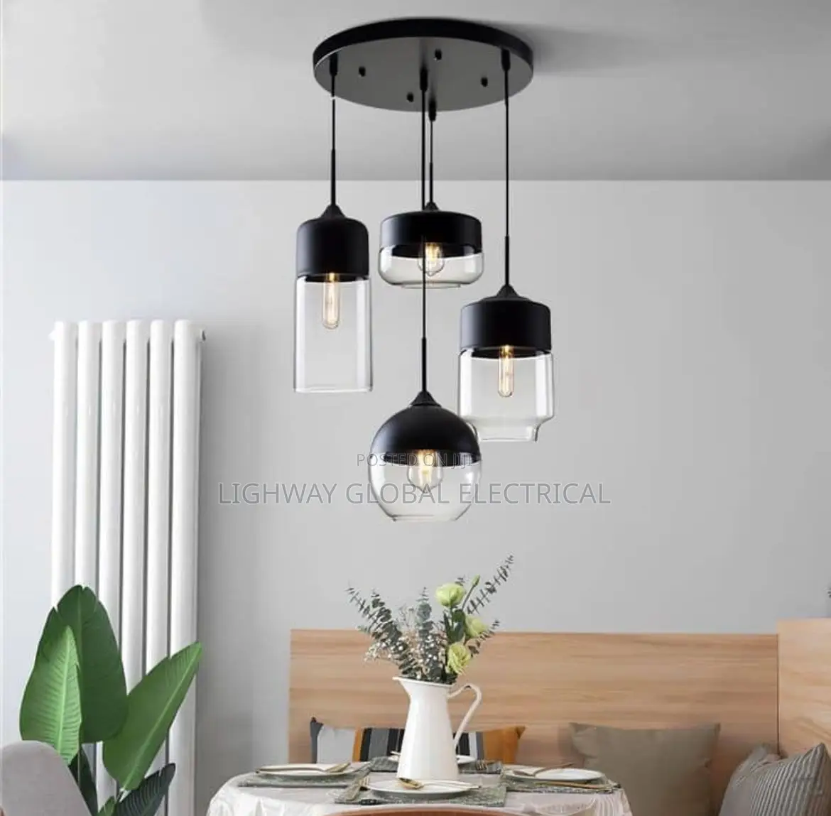 Glass 4 in 1 Chandelier