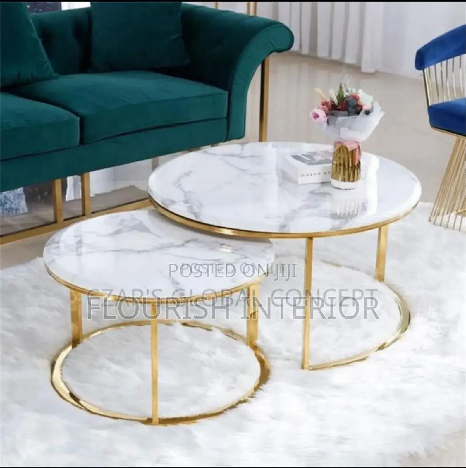 Luxury Standard Quality Imported Marble 2in1 Center Table