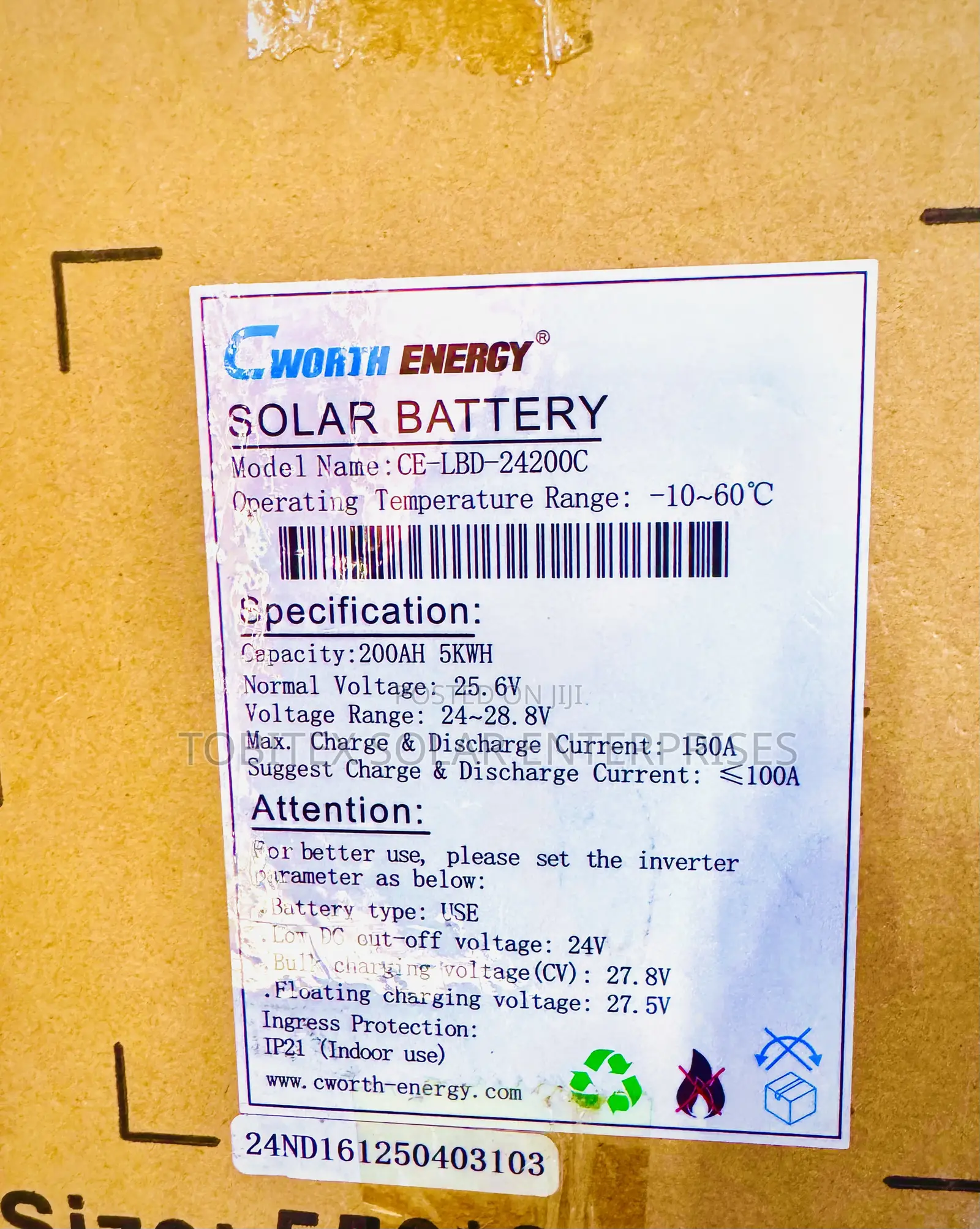 Cworth Energy Batteries 5kwh 24200c