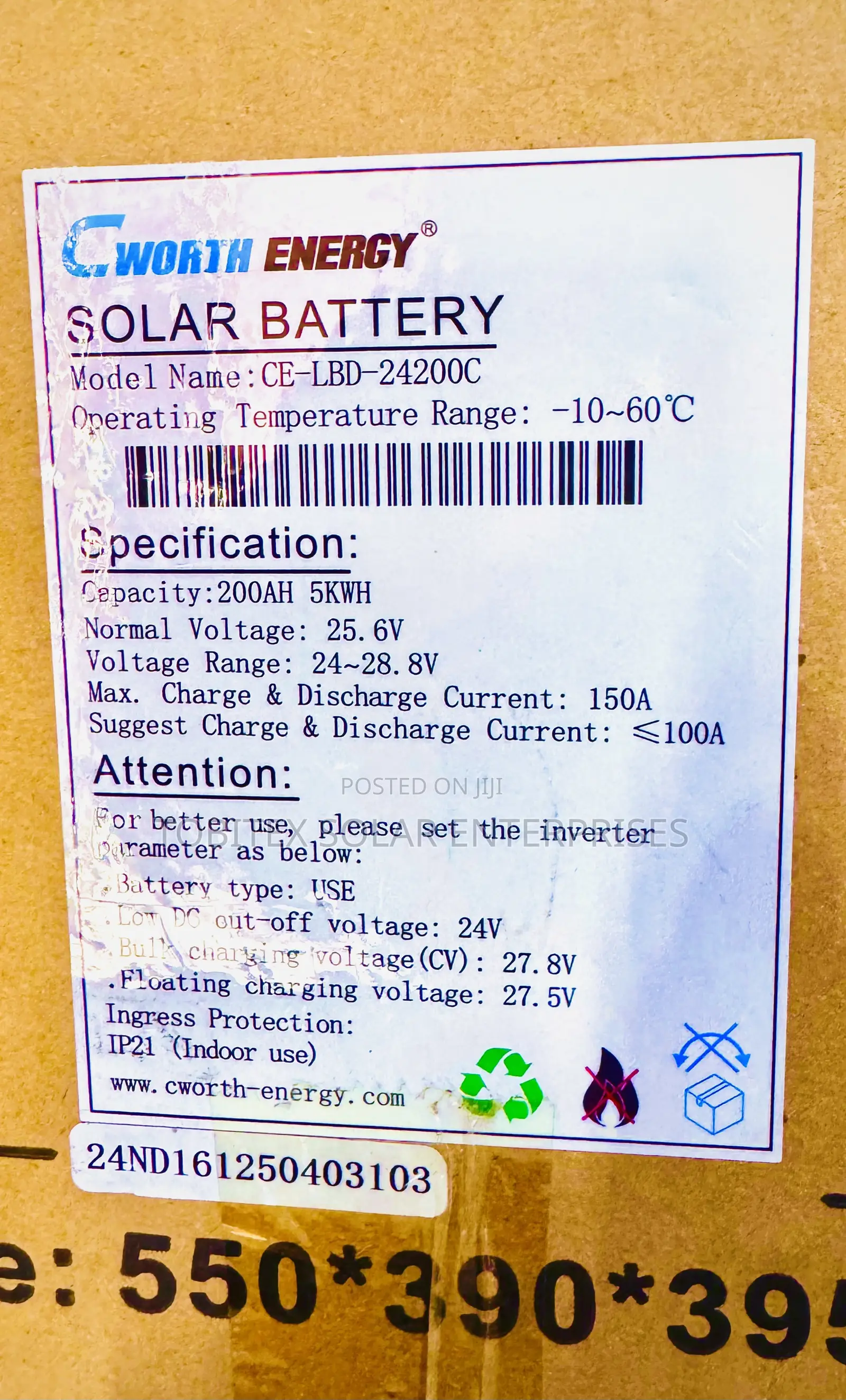 200ah 5kwh Cworth Energy Lithium Battery’S 24200c