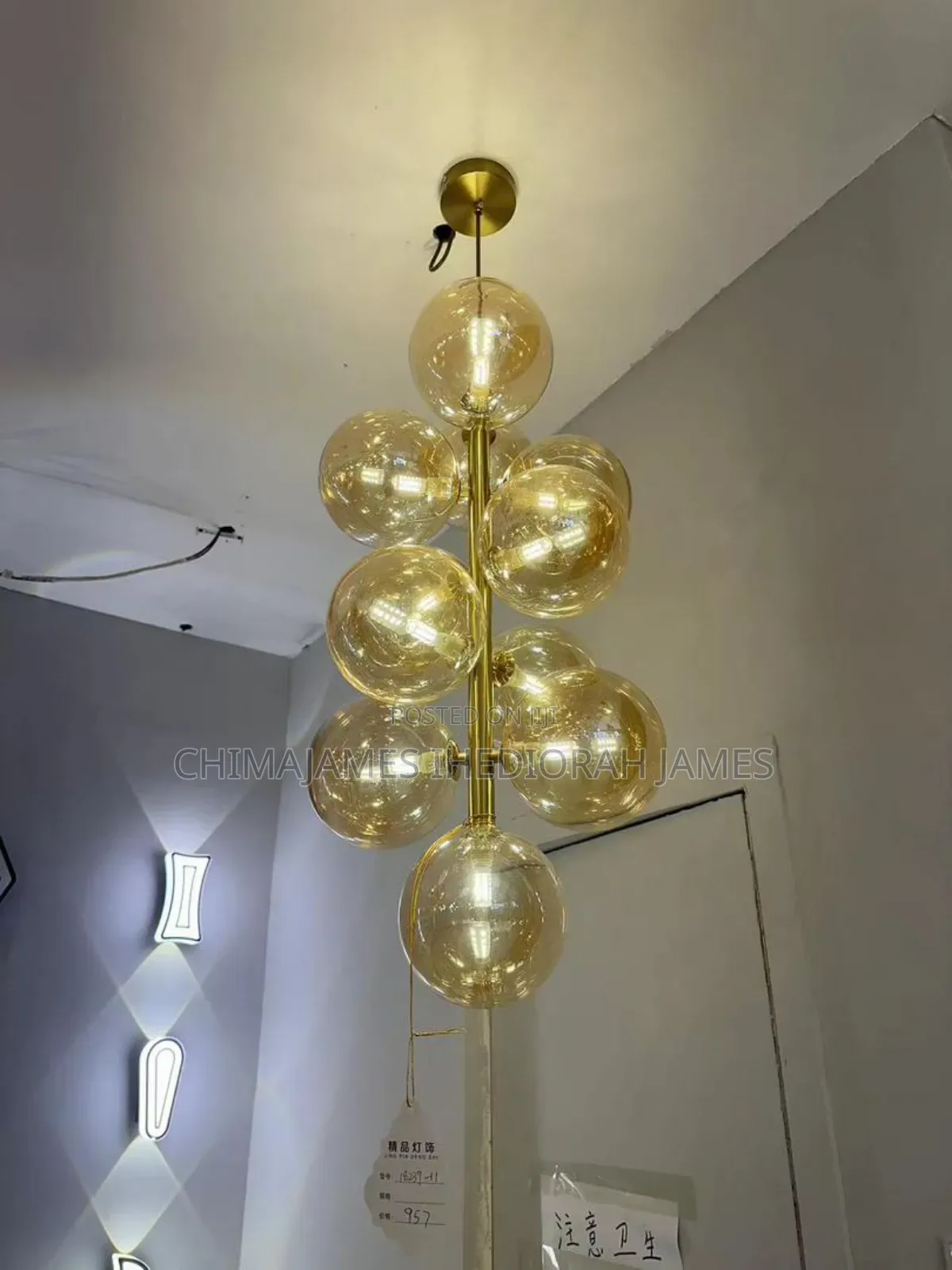 Modern Led Glass Ball Pendant Lights Golden Bedroom Table Living Dinin