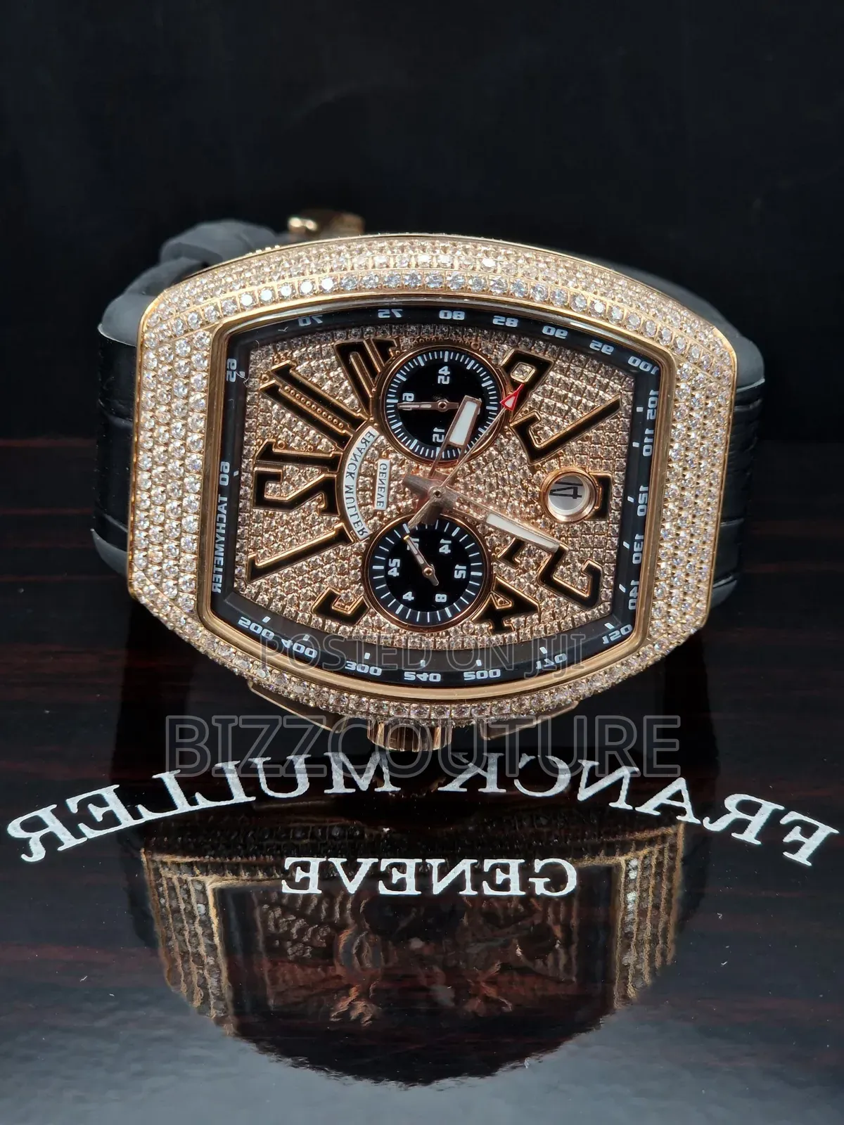 Original Franck Muller Iced Genuine Leather Strap, Calendar Watch