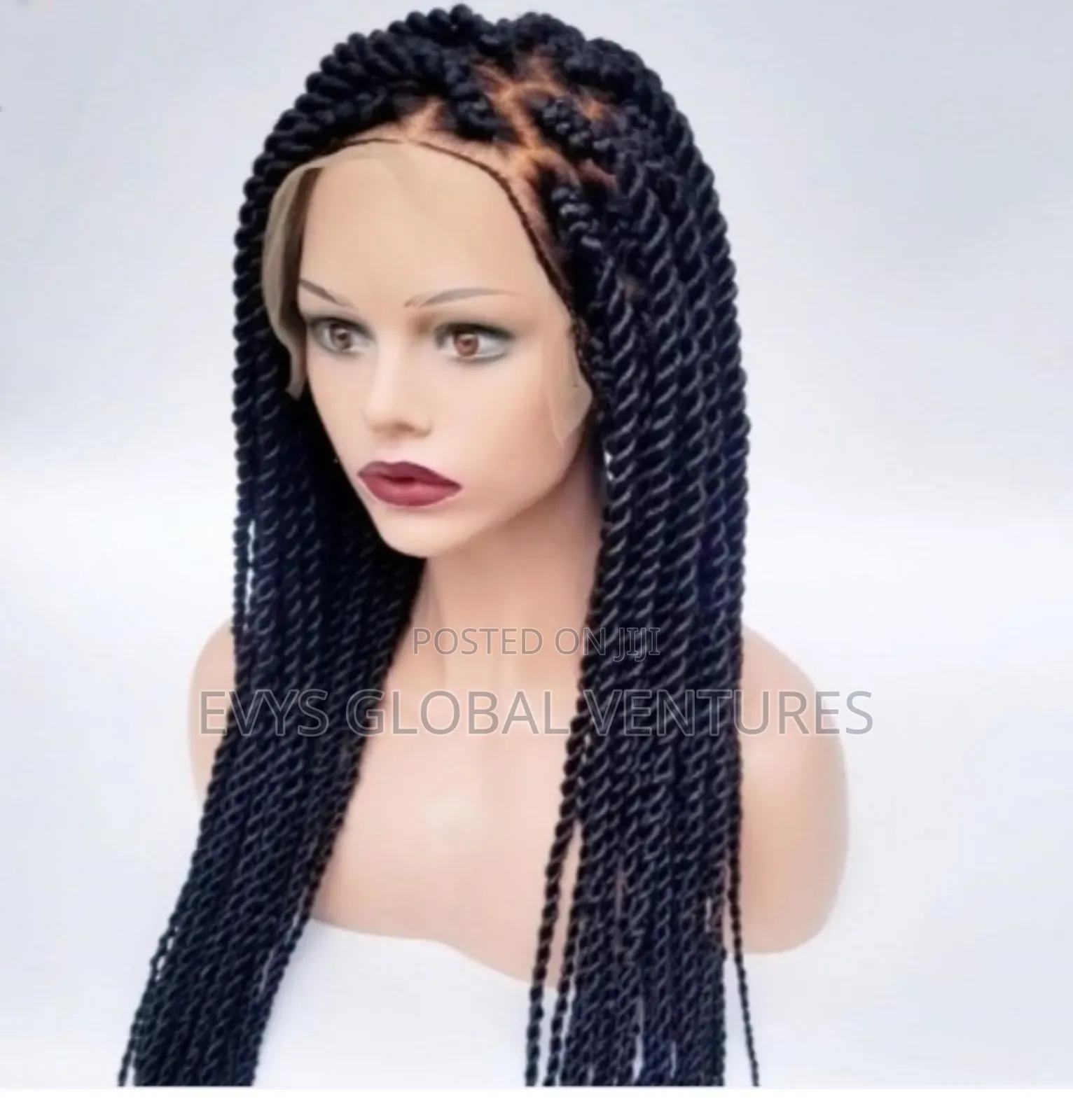 28'' Handmade Pick Drop Watermelon Black Twisted Wig With Full Lace