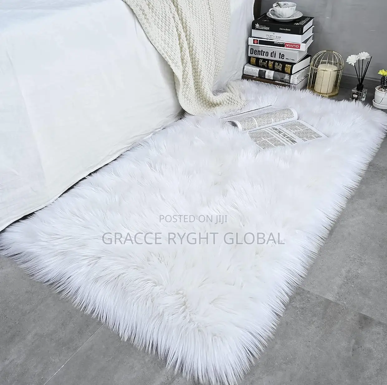 Anti Slip Faux Fur Mat,