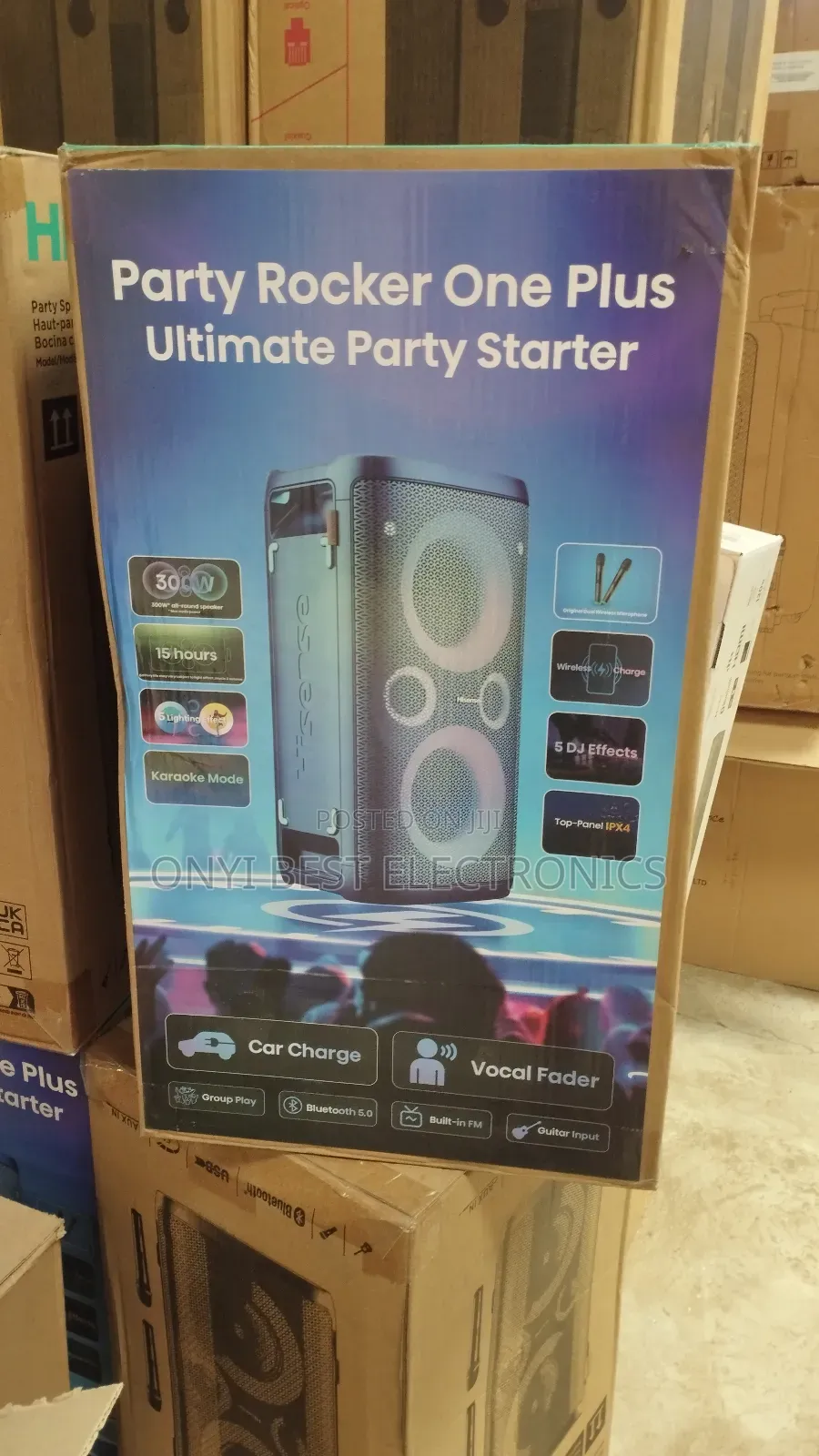 Hisense 300w Rechargeable Bluetooth Party Rocker Speaker + 2microphone