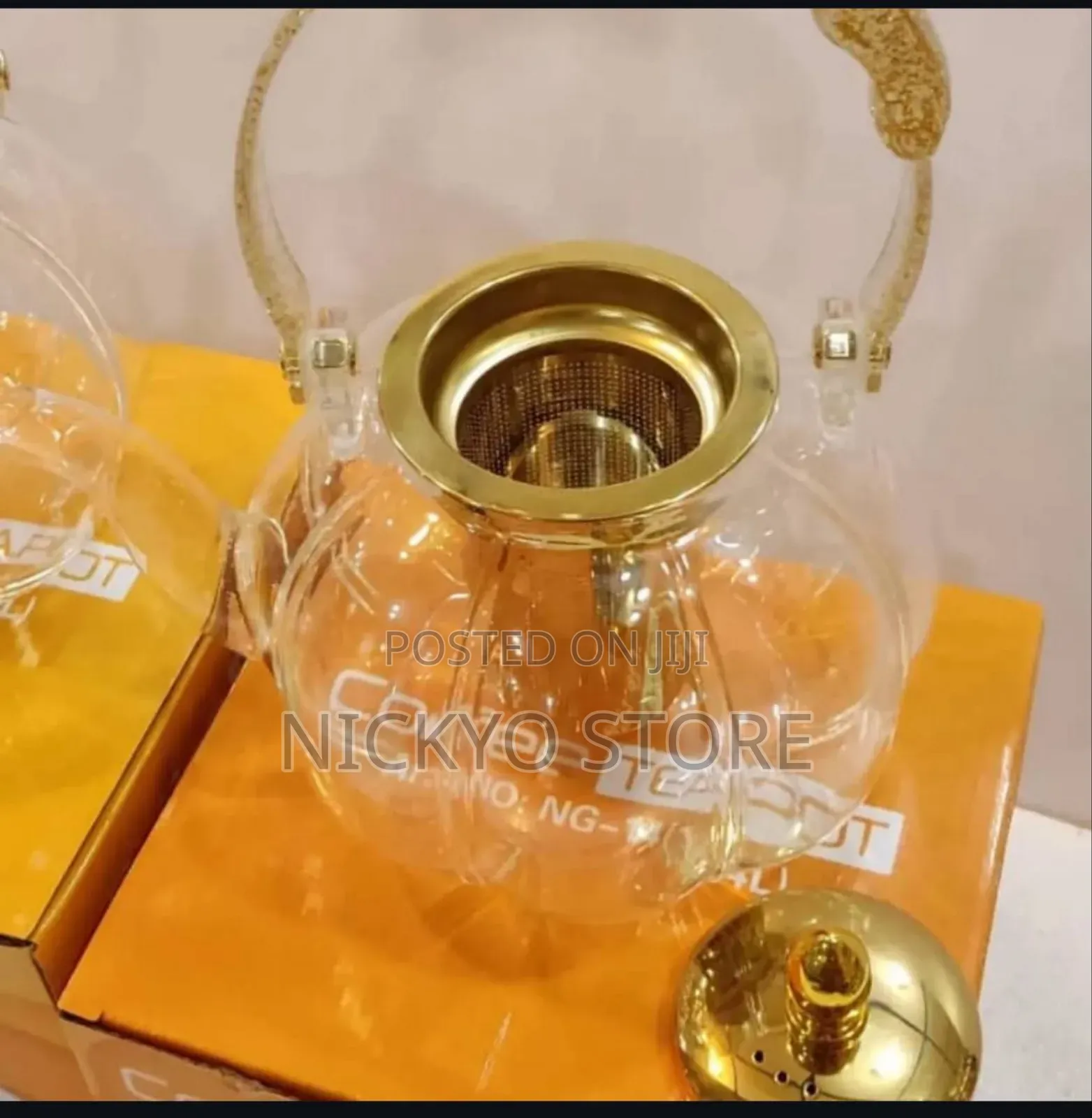 Glass Coffee Tea Pot With Metal