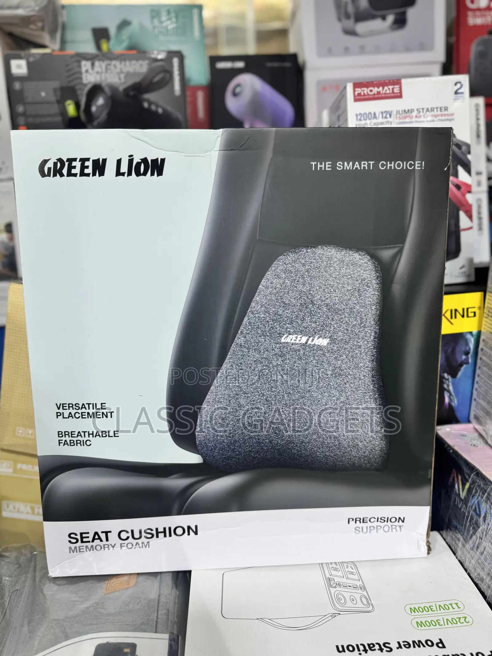 Green Lion Memory Foam Seat Cushion - Black