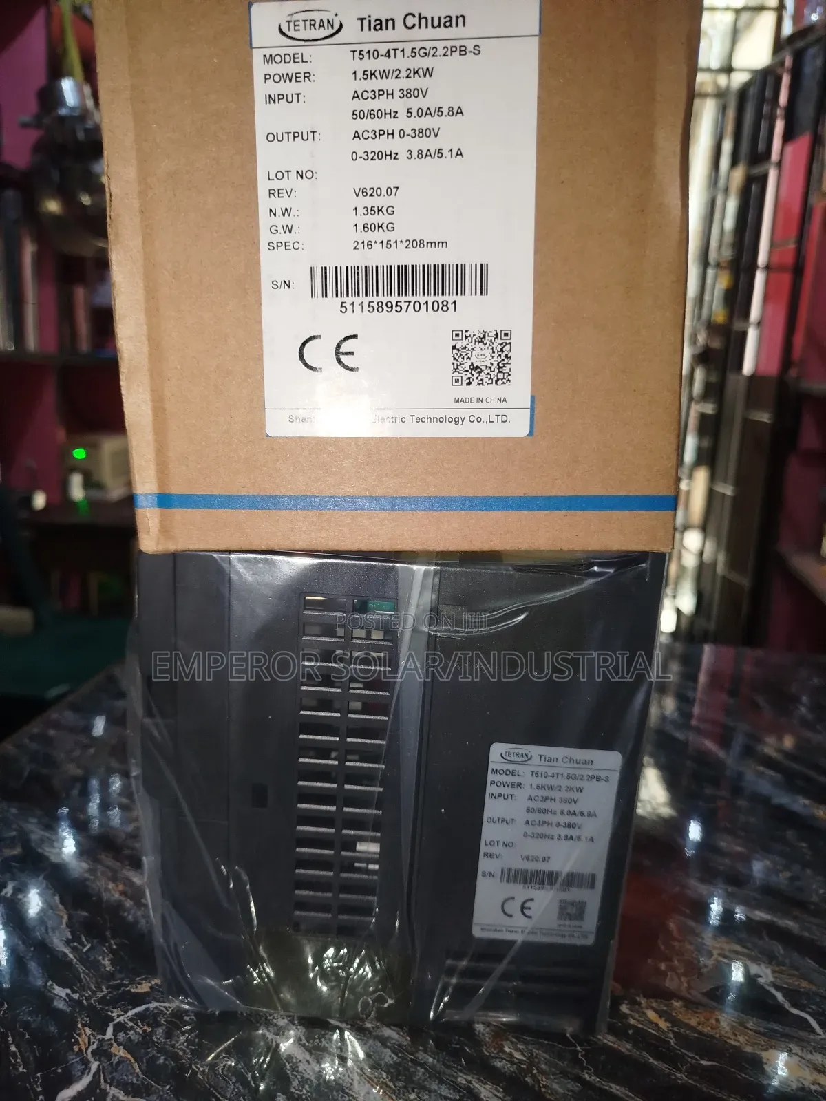 Frequency Inverter Drive (Vfd)1.5kw