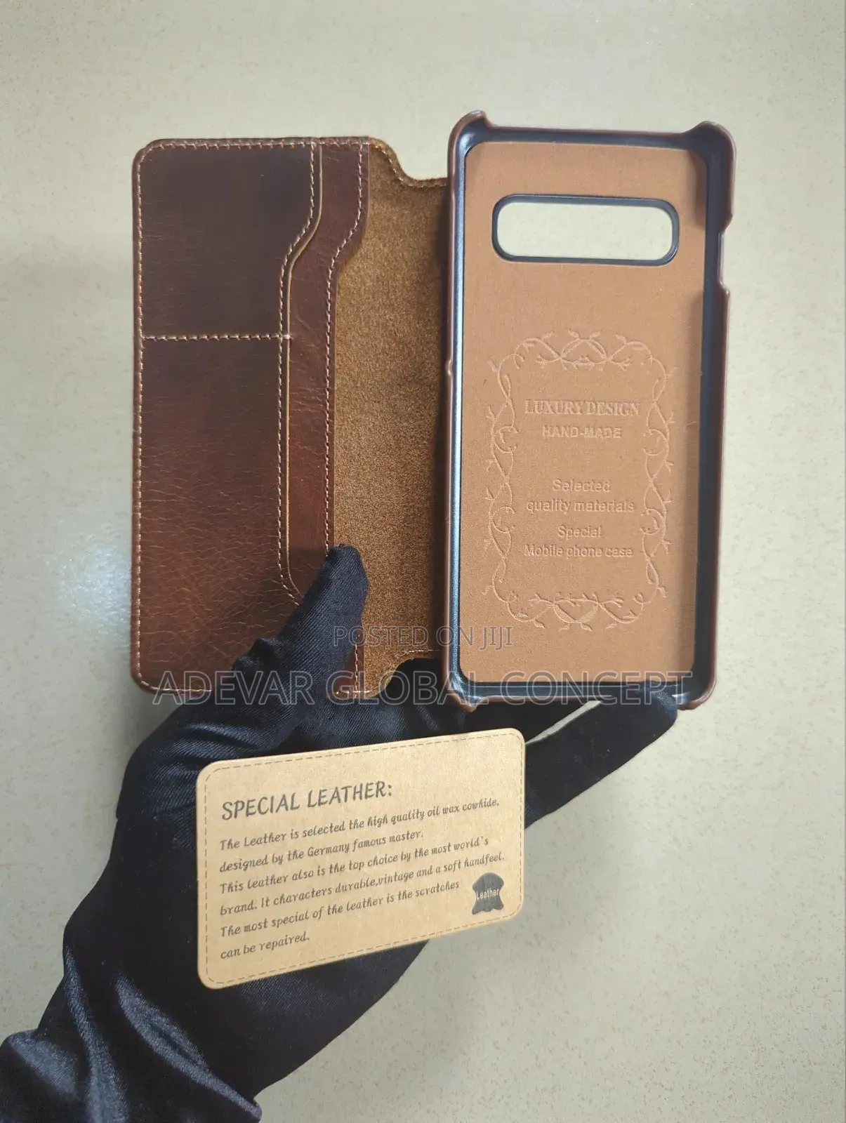 Luxury Real Cowhide Genuine Leather Case for Samsung Galaxy S10