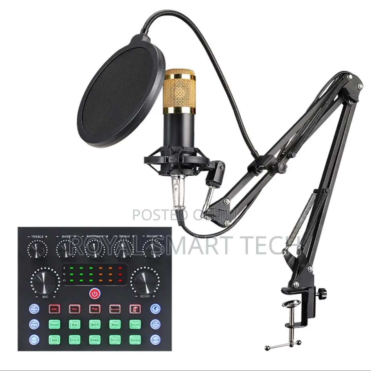 Condenser Microphone With V8 Live Sound Card