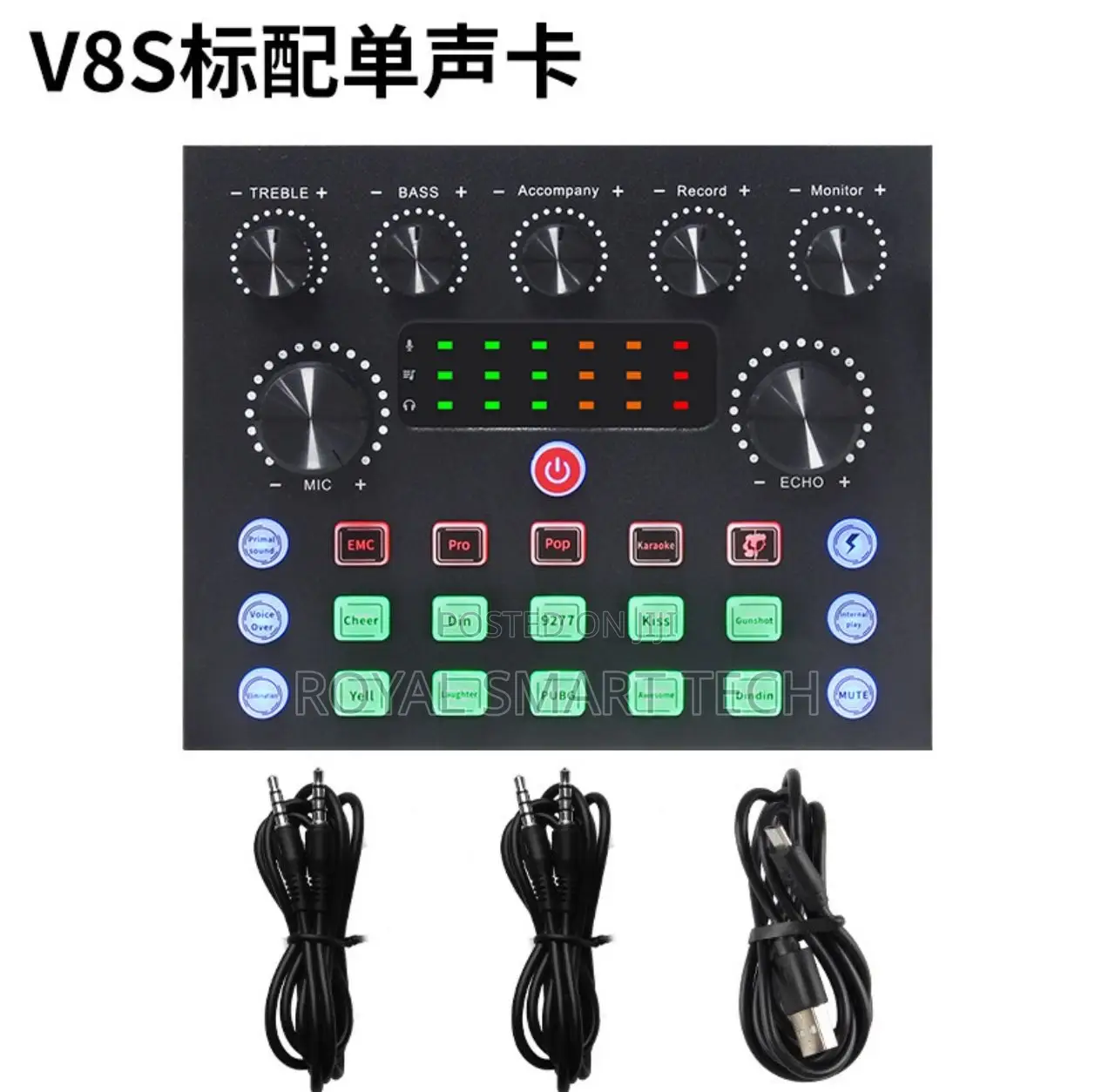 Condenser Microphone With V8 Live Sound Card