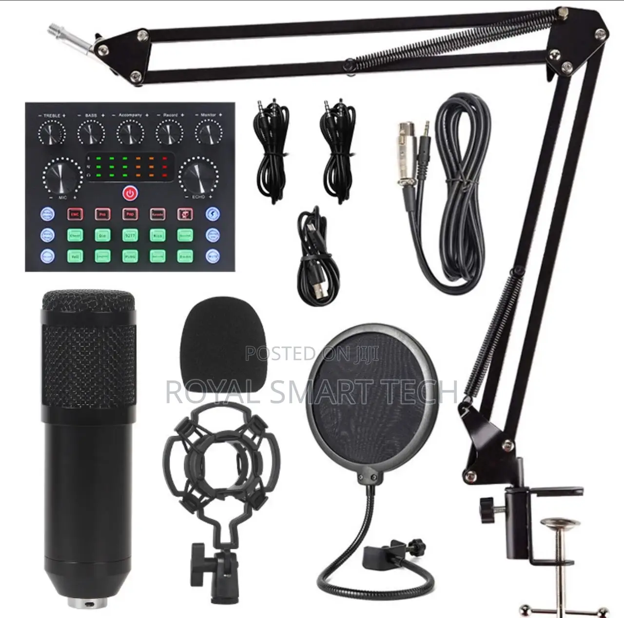 Condenser Microphone With V8 Live Sound Card