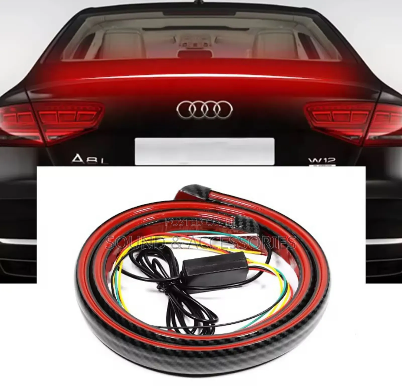 Car 12v Universal Rear Wing Carbon Fibre Led Tailgate(Spoiler)