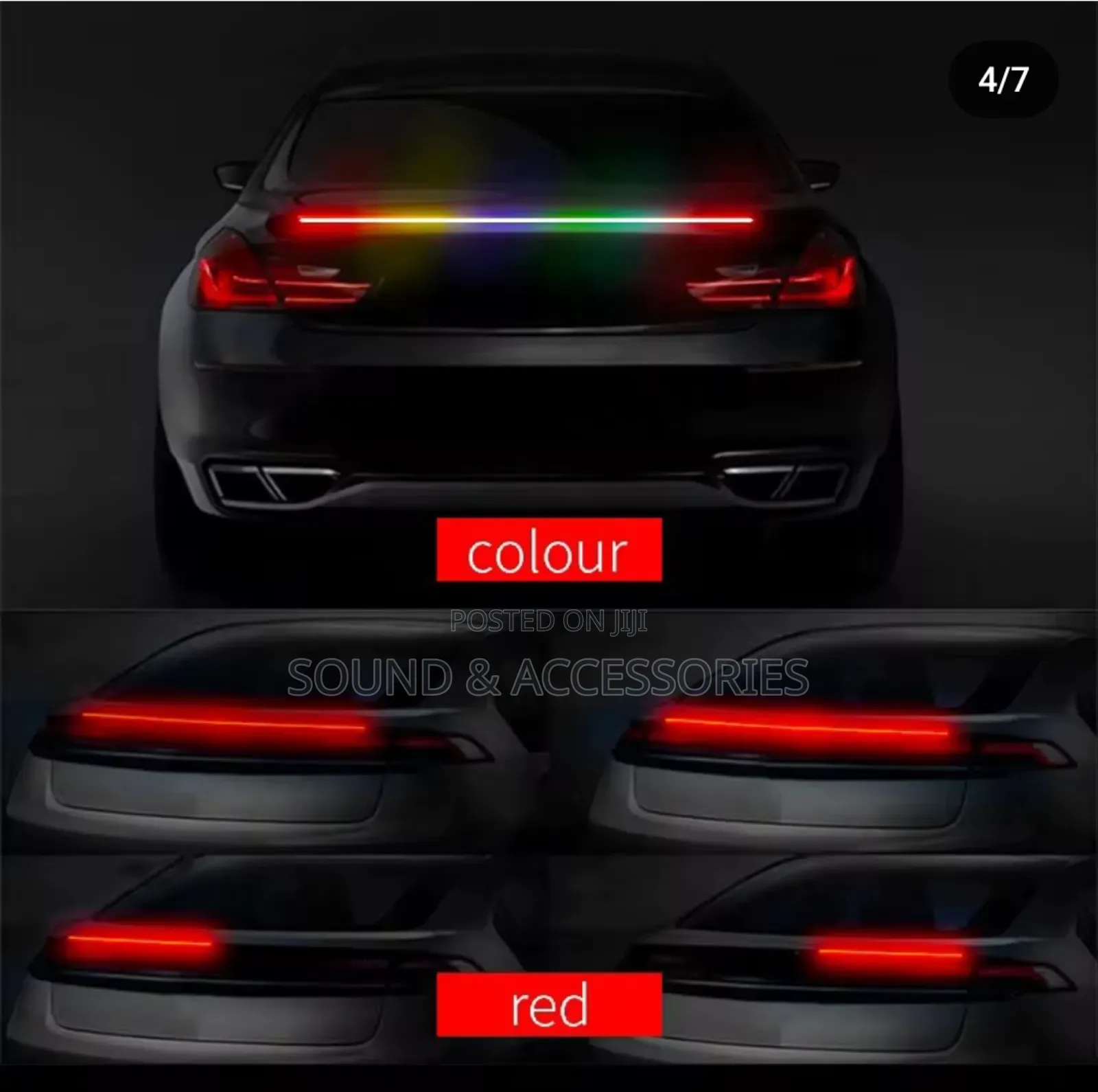 Car 12v Universal Rear Wing Carbon Fibre Led Tailgate(Spoiler)