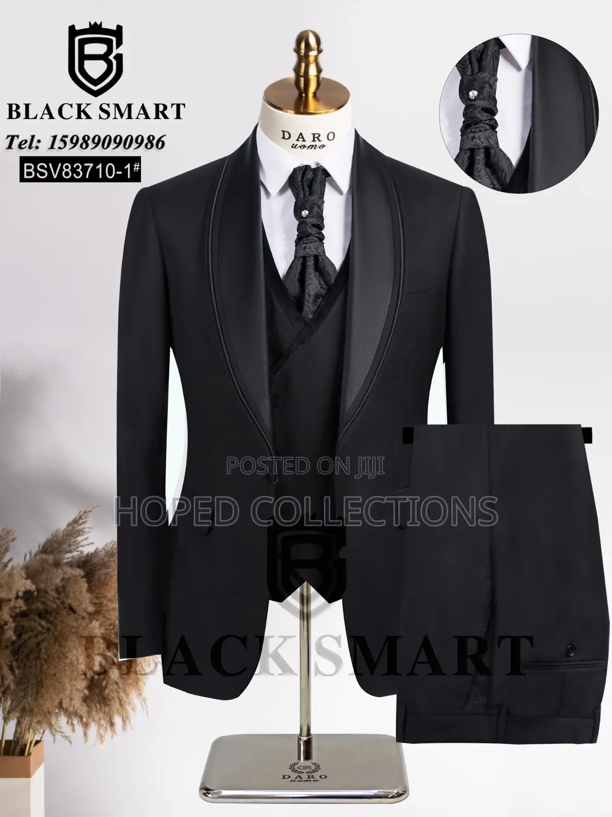 Black Daro 3pcs Fashion Suit