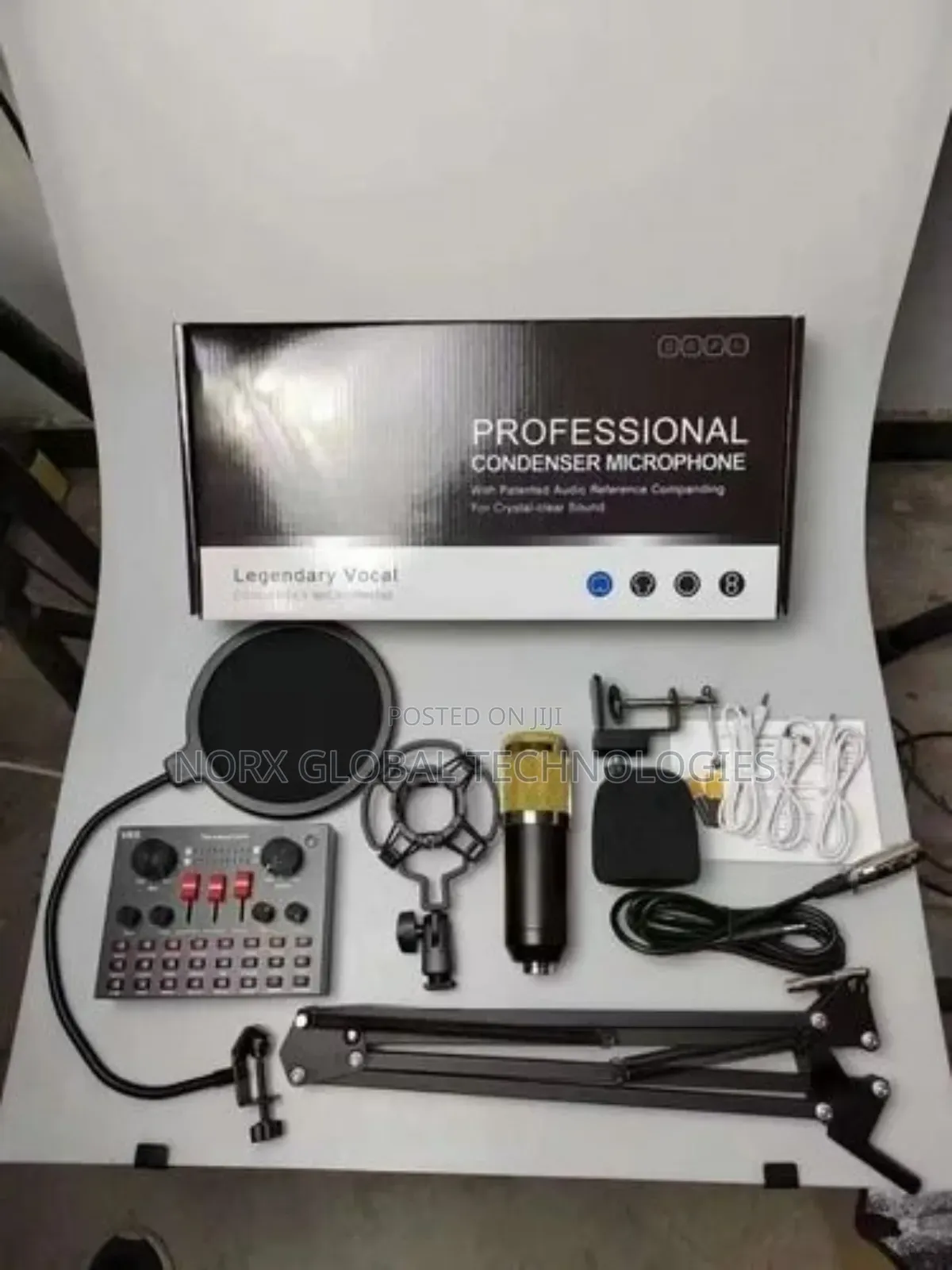 Professional Podcast Condenser Microphone With Sound Card