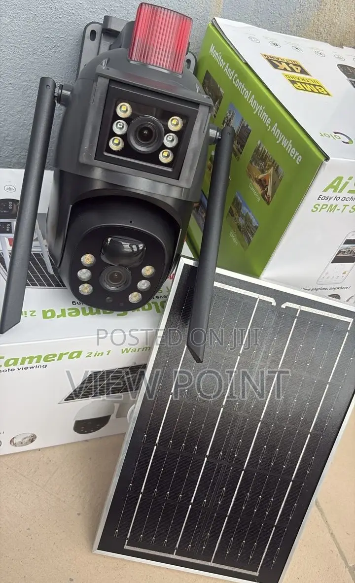 Dual Lens Ai Motion Tracker,Waterproof Solar Powered Cctv Camera