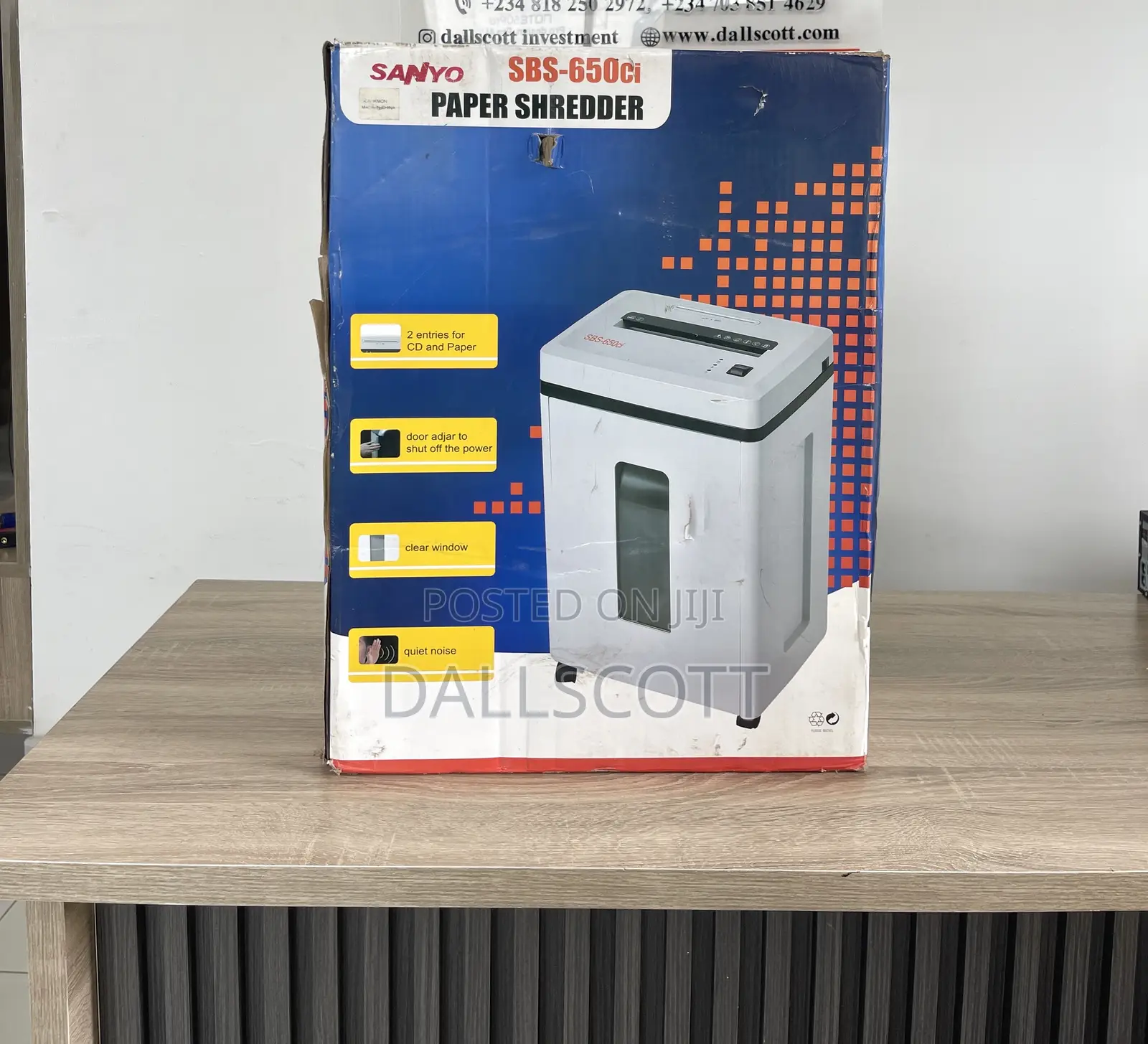 Office Paper/Credit Card Shredder With Large Bin Low Noise
