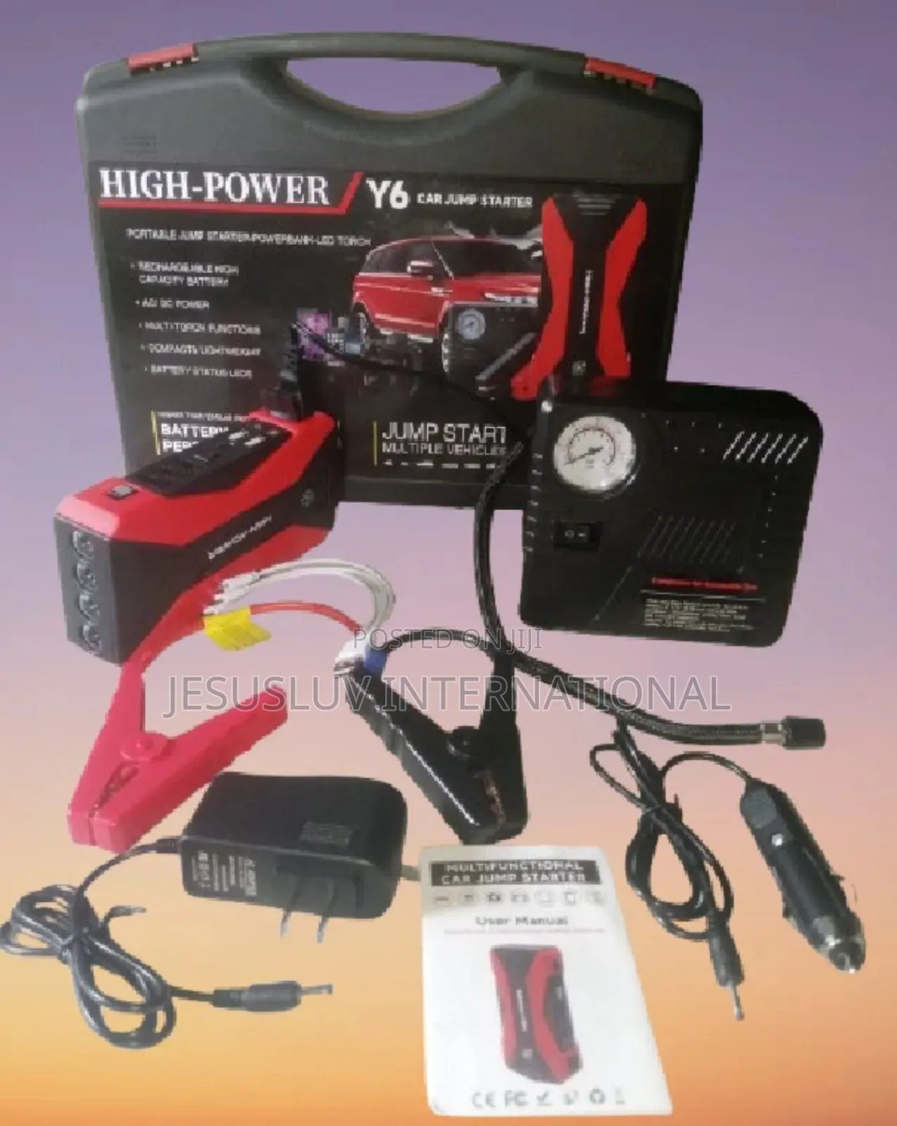 Multifunction Digital Jump Starter Tire Pump Inflator 12v + 2 Usb
‎