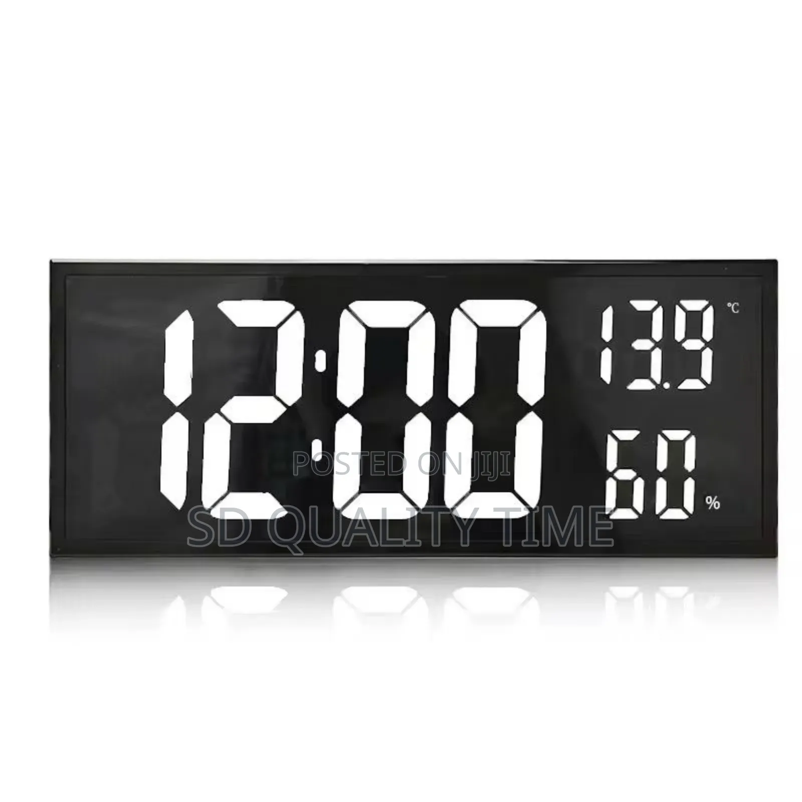 LCD Digital Led Wall Clock With Remote Control (16 by 7")