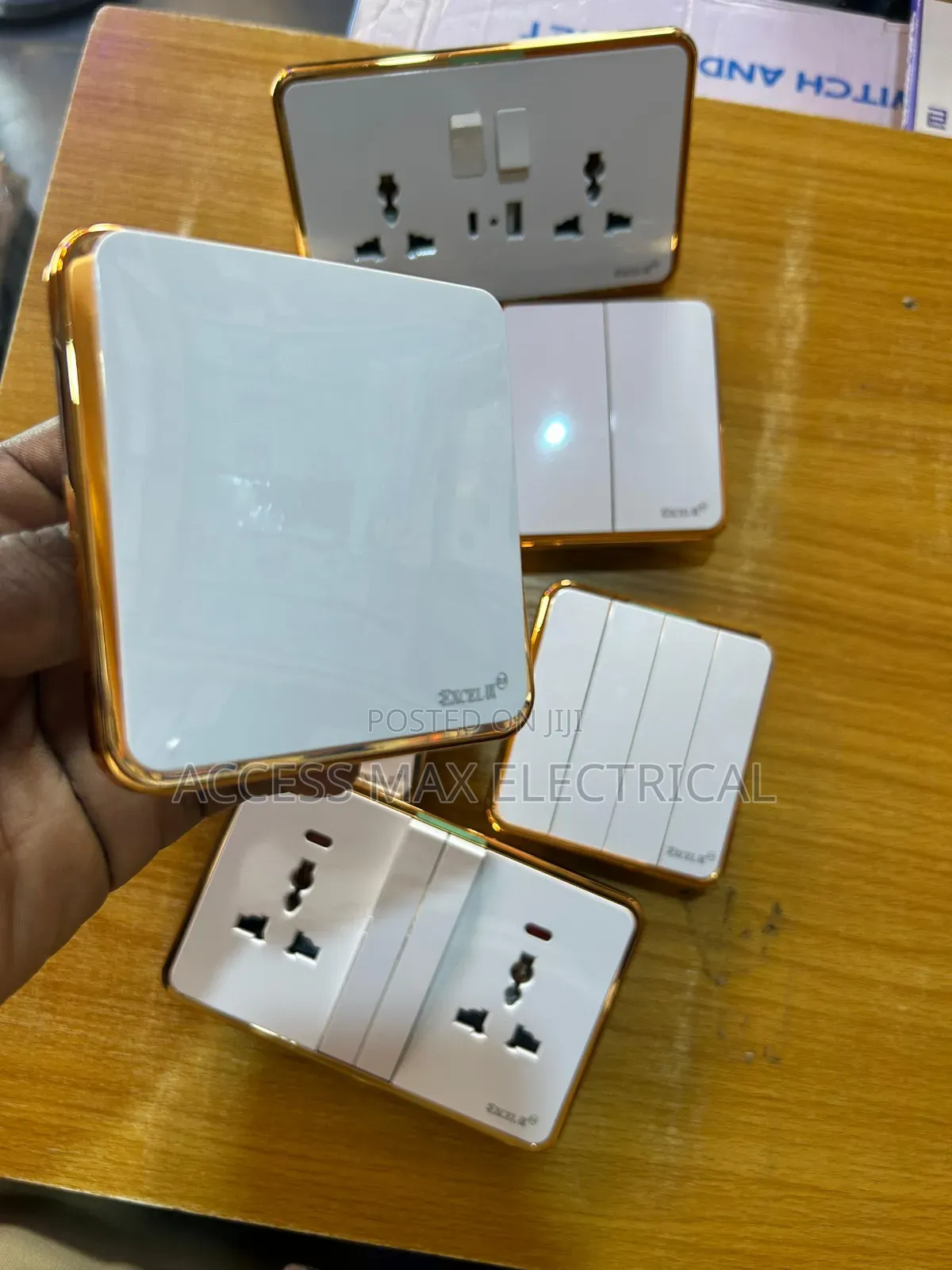 Socket And Switch White And Gold