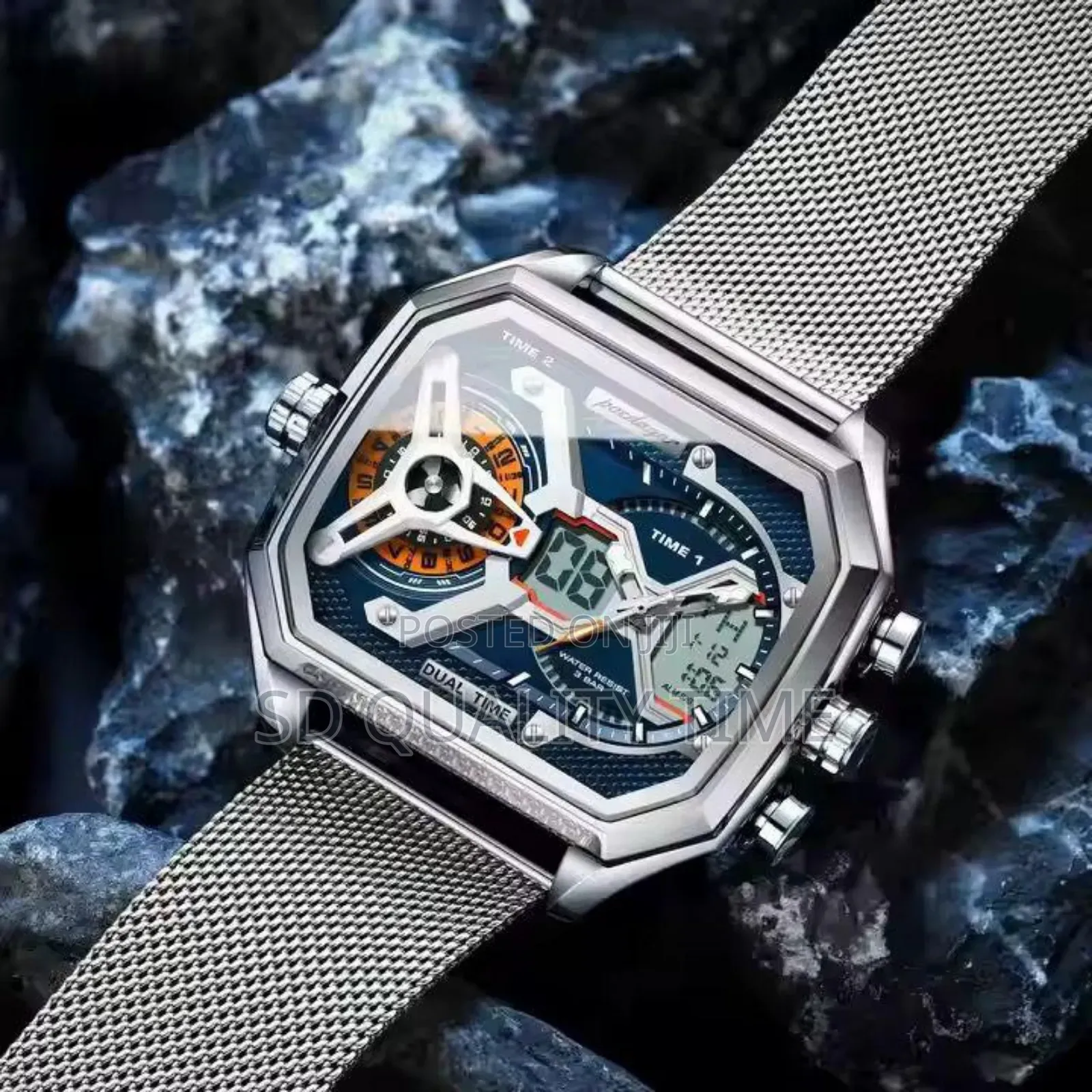 Poedagar Steel Waterproof Watch (Silver Chain)