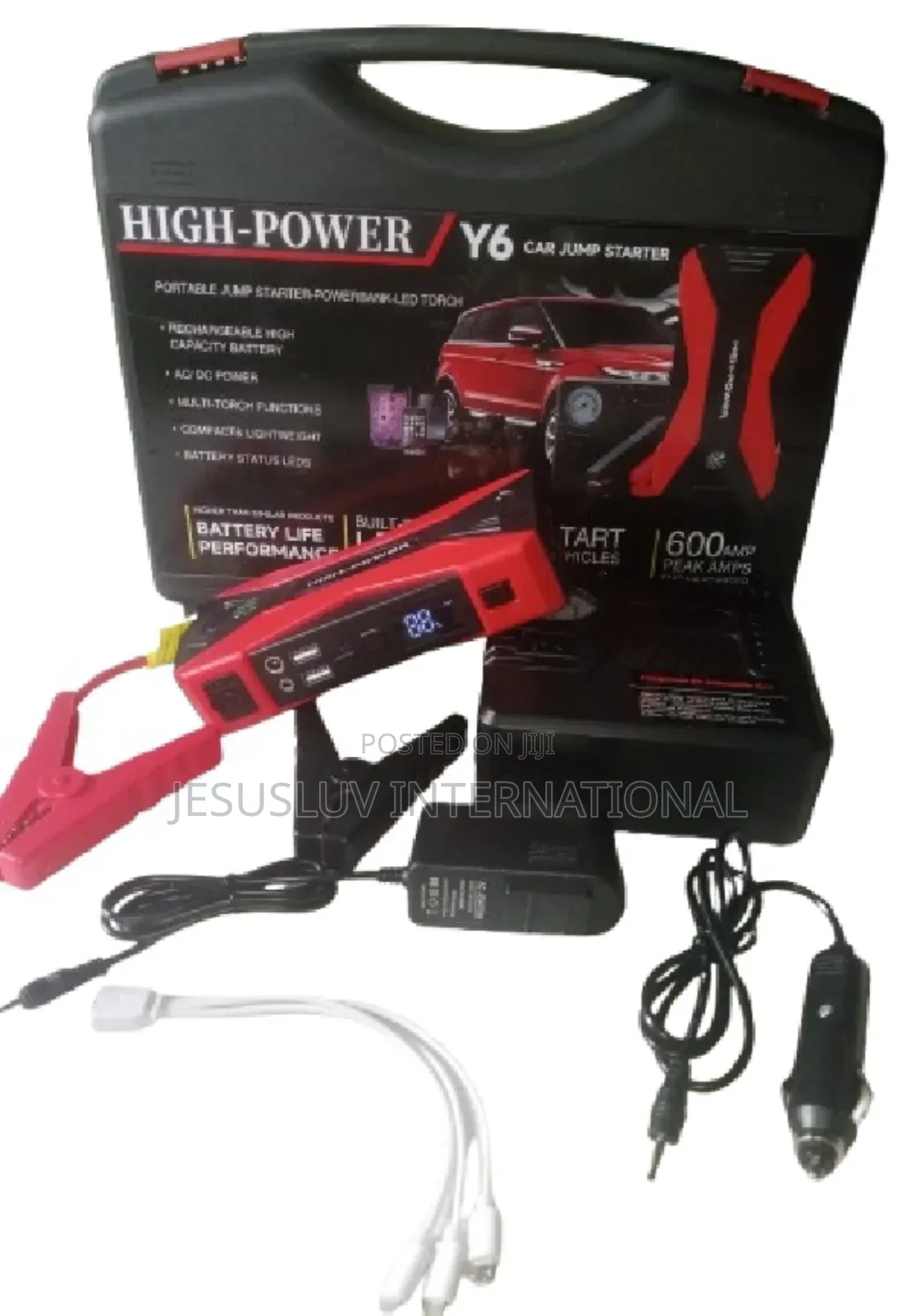 Y6 Jump Starter Tire Inflator for Large -Small Vehicle 12v-Digital