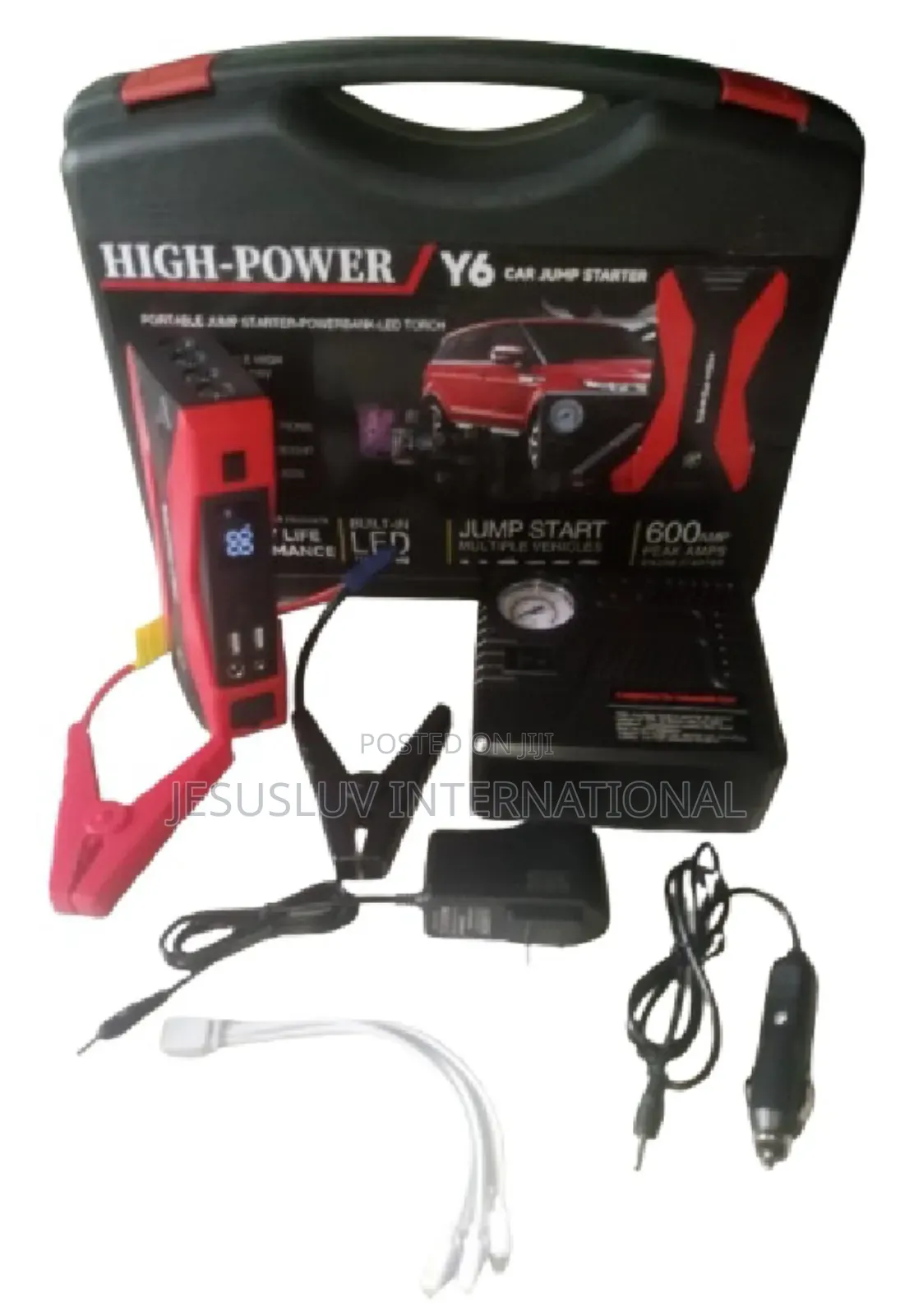 Y6 Jump Starter Tire Inflator for Large -Small Vehicle 12v-Digital