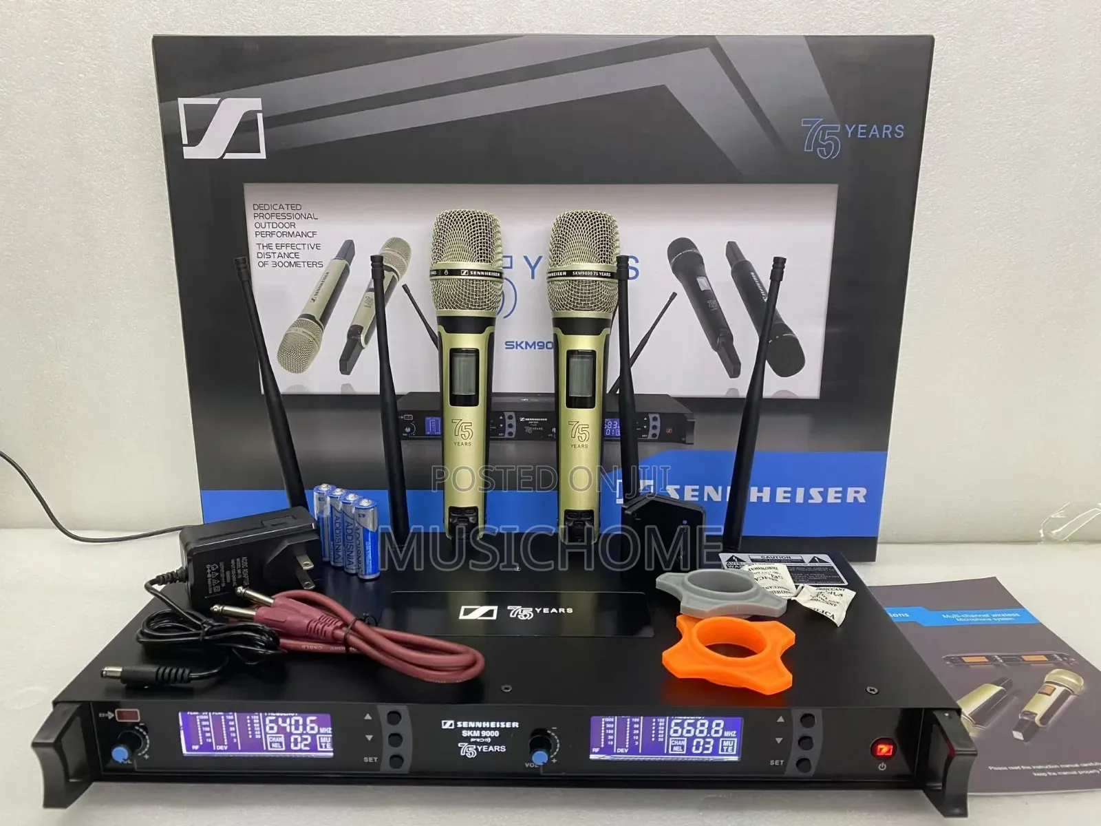 Digital Wireless Microphone System With Two Handheld Microphone