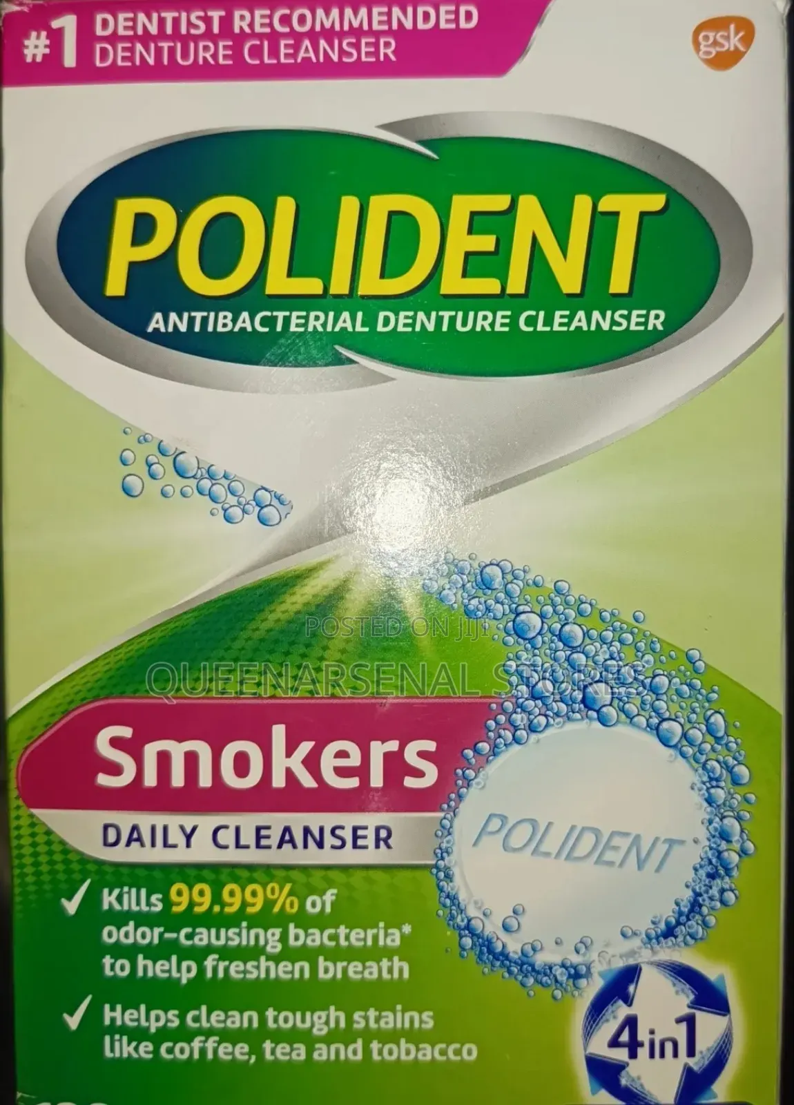 Polident Antibacterial Denture Cleanser -- 6tabs