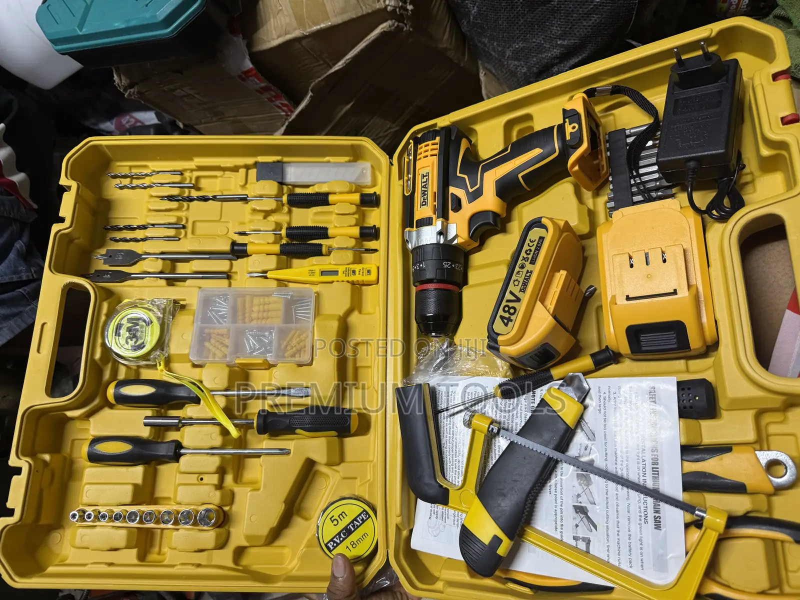 Industrial Carpentry Tools Set Plus Battery Drilling Machine