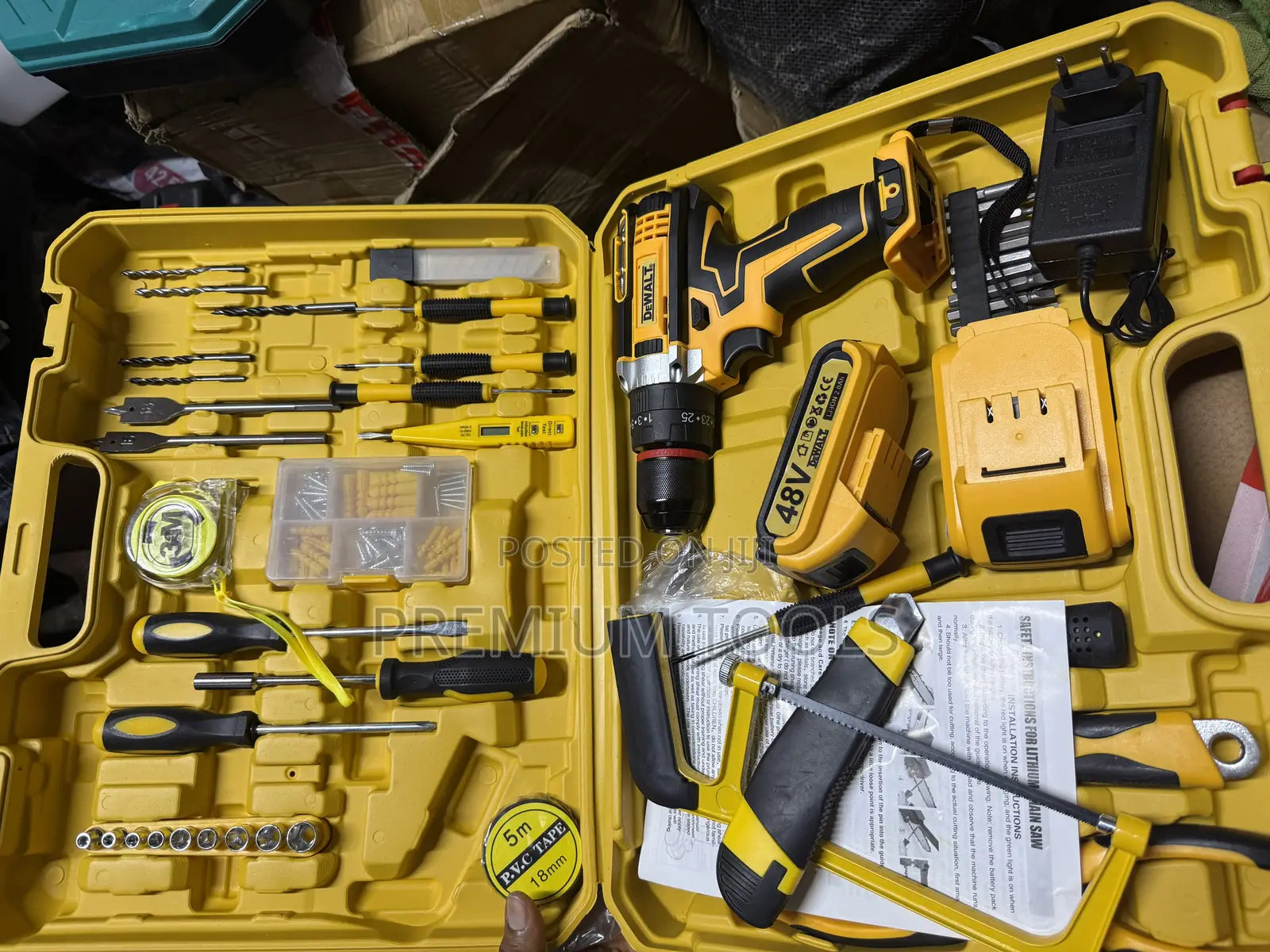 Industrial Carpentry Tools Set Plus Battery Drilling Machine