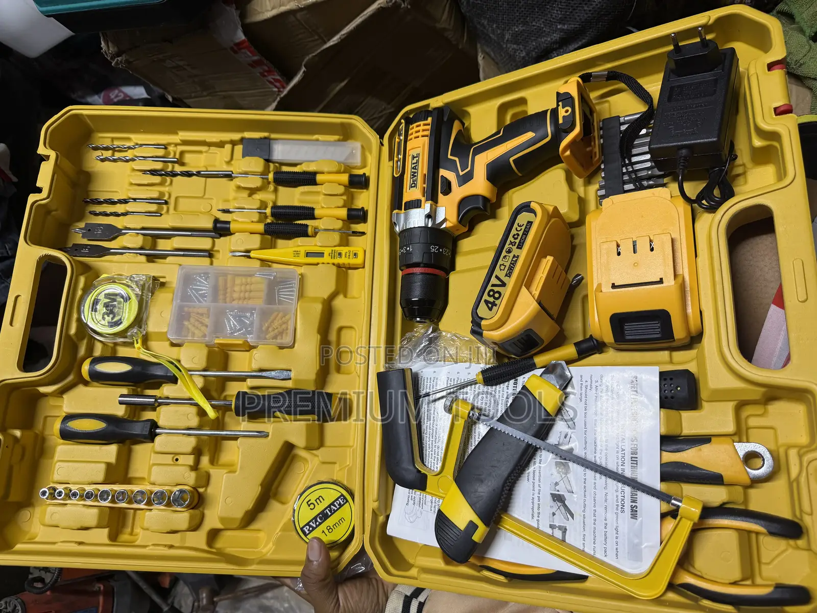 Industrial Carpentry Tools Set Plus Battery Drilling Machine