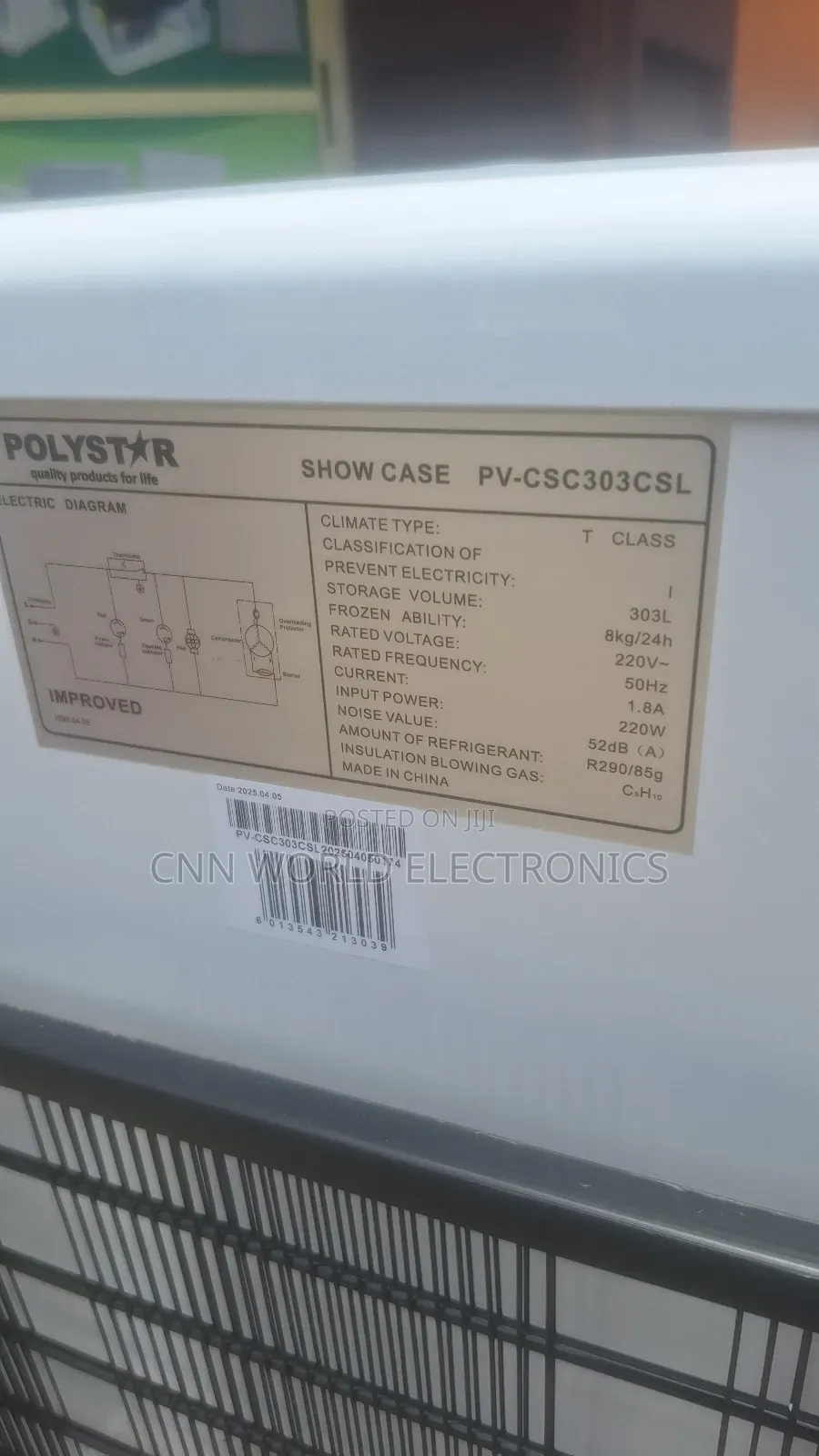 New Polystar 303l Showcase Chiller Freezer For Business Ice Cream