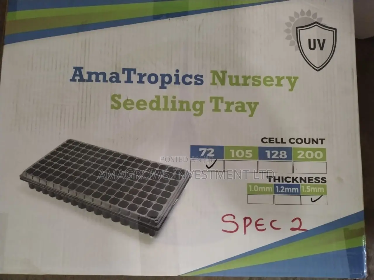 Amatropics Nursery Seedling Tray; 72 Cells by 1.5mm Thickness