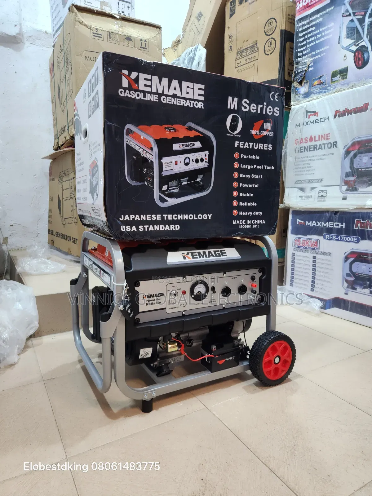 5kva Kemage Petrol Generator 100% Pure Copper Coil Remote Control