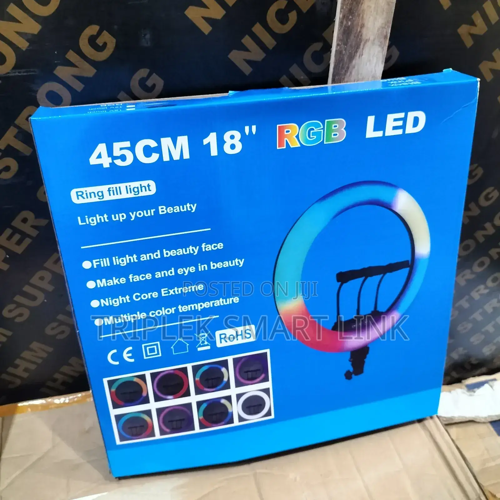 18 Inches RGB Ring Light With Tripod Stand Ringlight Makeup, Blogging