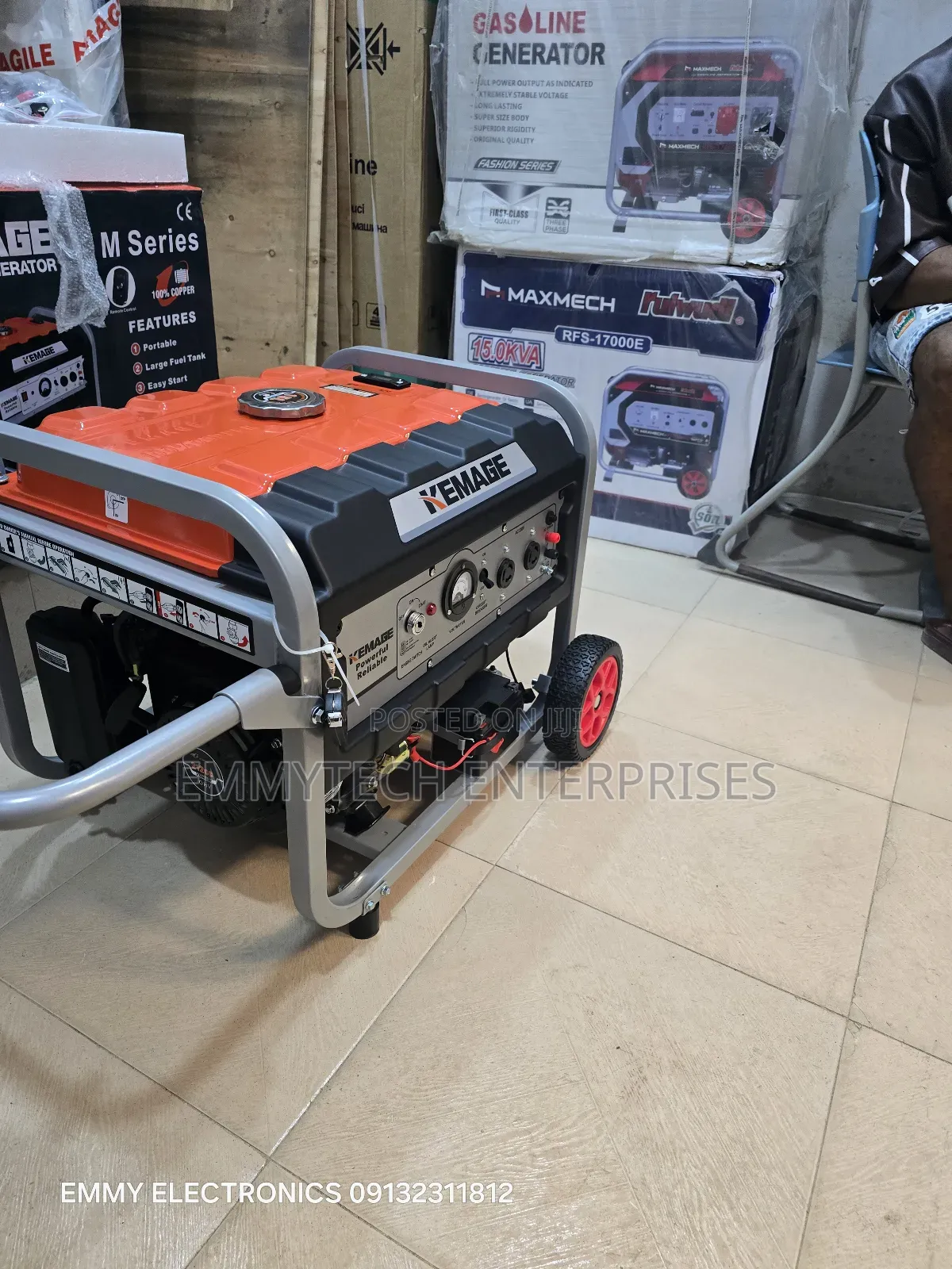 Orange Color Kemage Remote Control Petrol Gen 5.5kva 100% Copper Coil