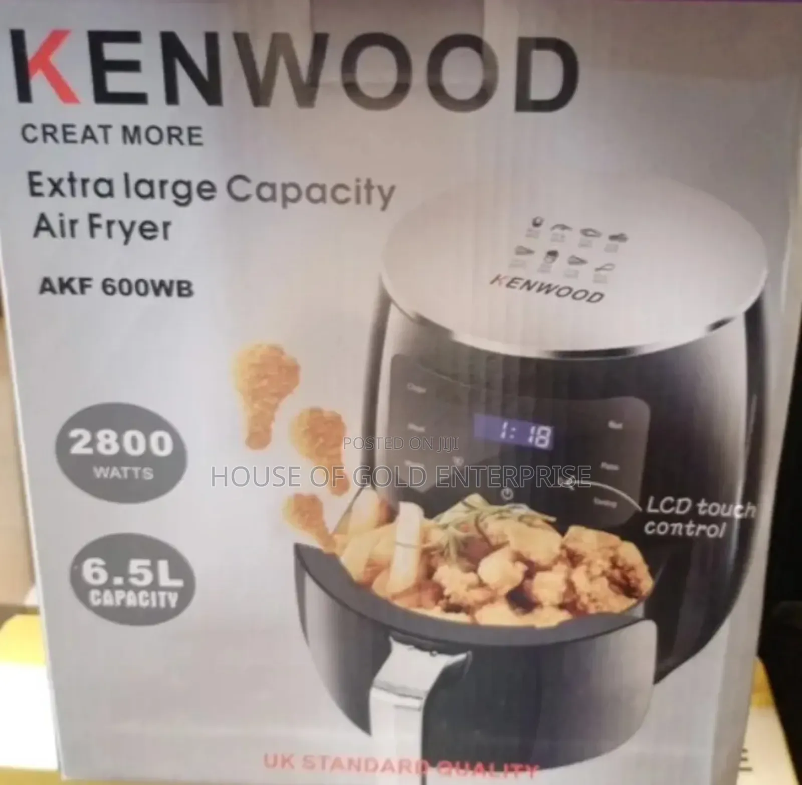 Kenwood Extra Large Capacity Air Fryer, Model Akf 600wb.