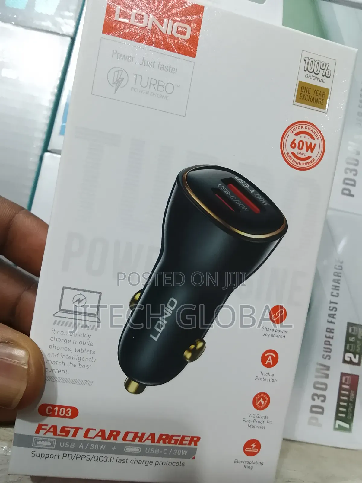 Ldnio Fast Car Charger 60w /Usb a and Usb-C