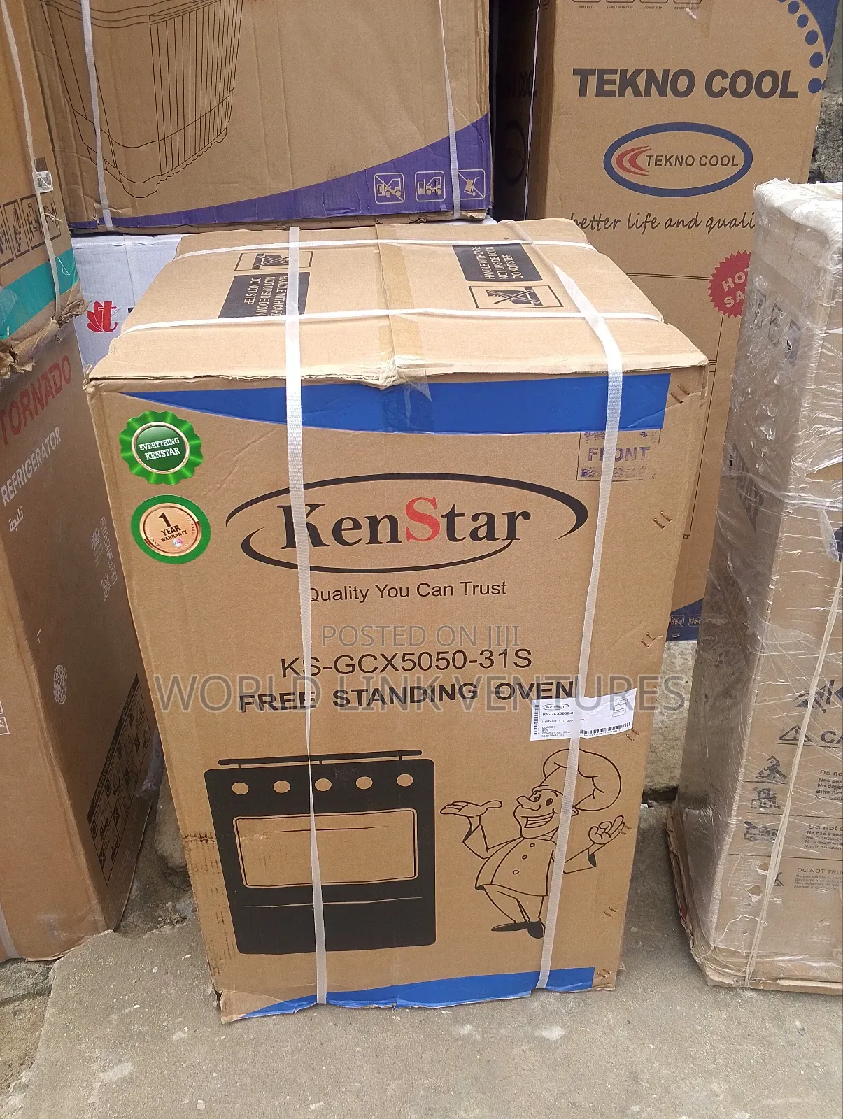 Kenstar 3 + 1 Standing Stainless Gas Burner