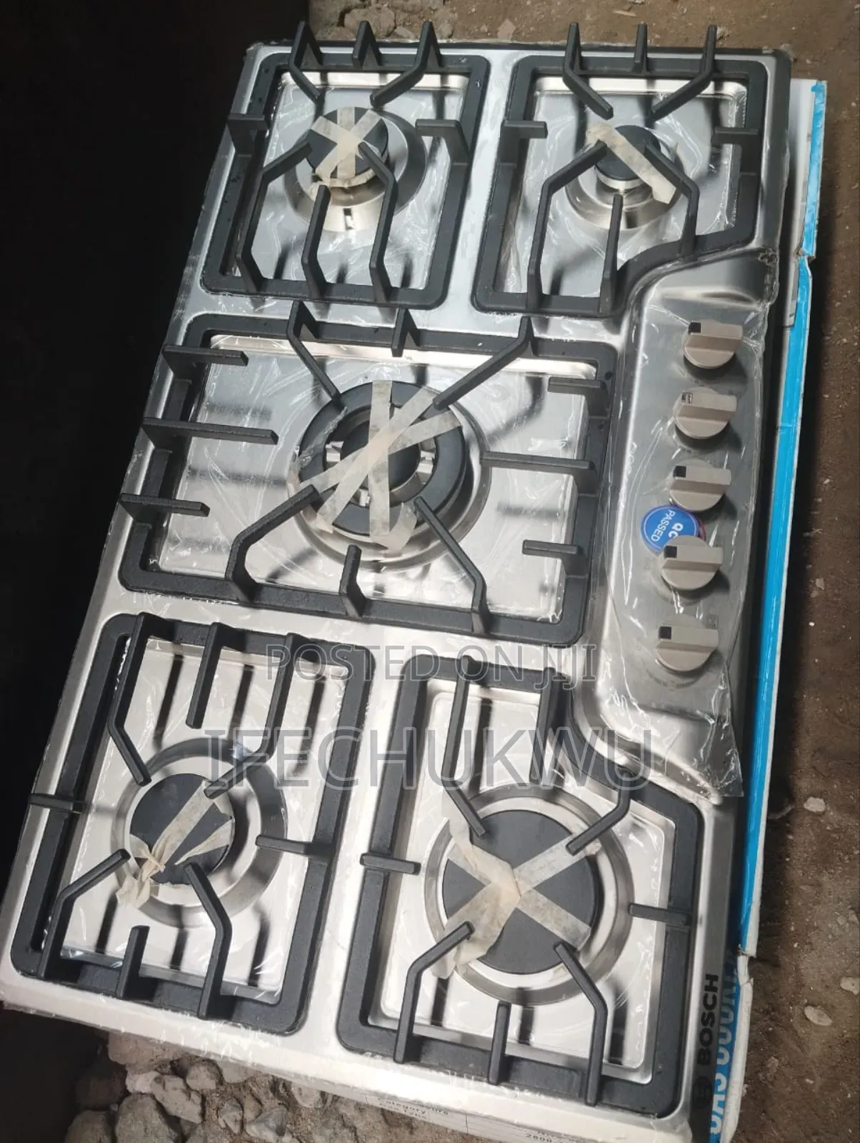 Original Bosch Built-in Gas Cooker 5 Burners Automatic Nnobs Control