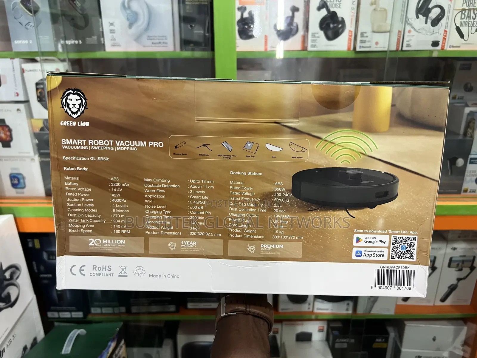 Green Lion Smart Robot Vacuum Pro With Docking Station.