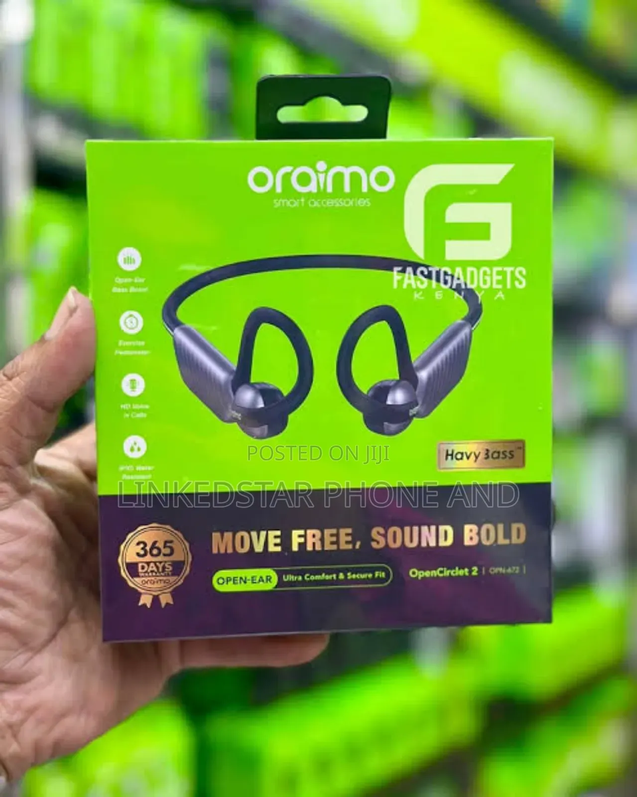 Oraimo Open Circlet 2 I Steps Tracking Open-Ear Headphones