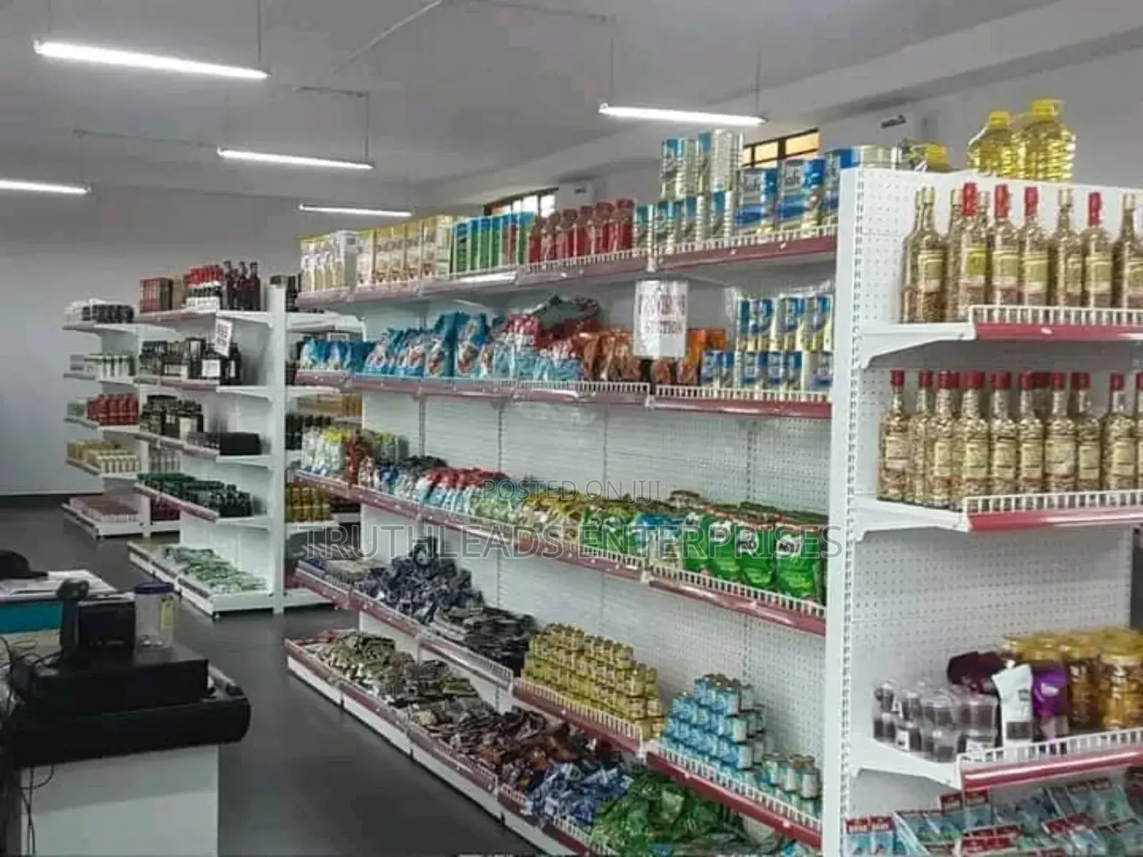 Pre-Eminent Supermarket Double Sided Gondola Display Shelving System