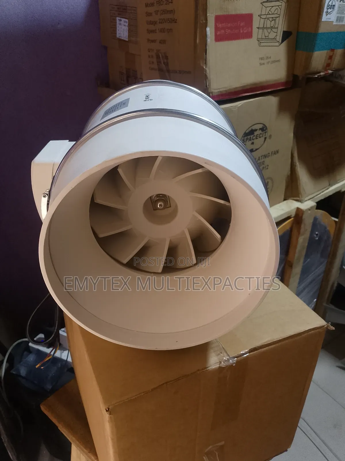 Sim-250 10" Inline Duct Fan 220v,2450rpm